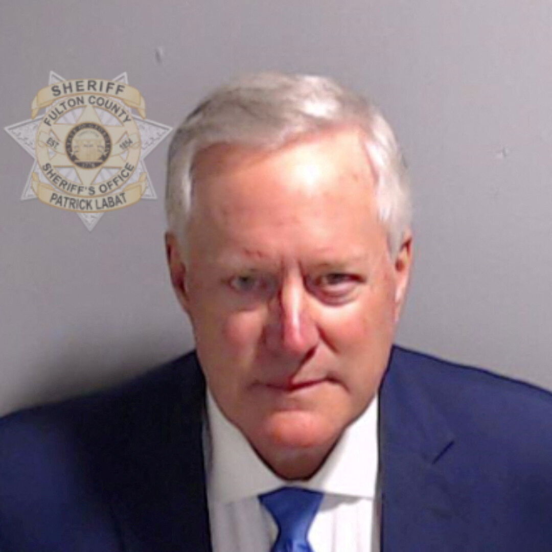 Mark Meadows is shown in a police booking mugshot released by the Fulton County Sheriff's Office, after a Grand Jury brought back indictments against former U.S. President Donald Trump and 18 of his allies in their attempt to overturn the state's 2020 election results in Atlanta, Georgia, U.S., August 24, 2023. Fulton County Sheriff's Office/Handout via REUTERS/File photo