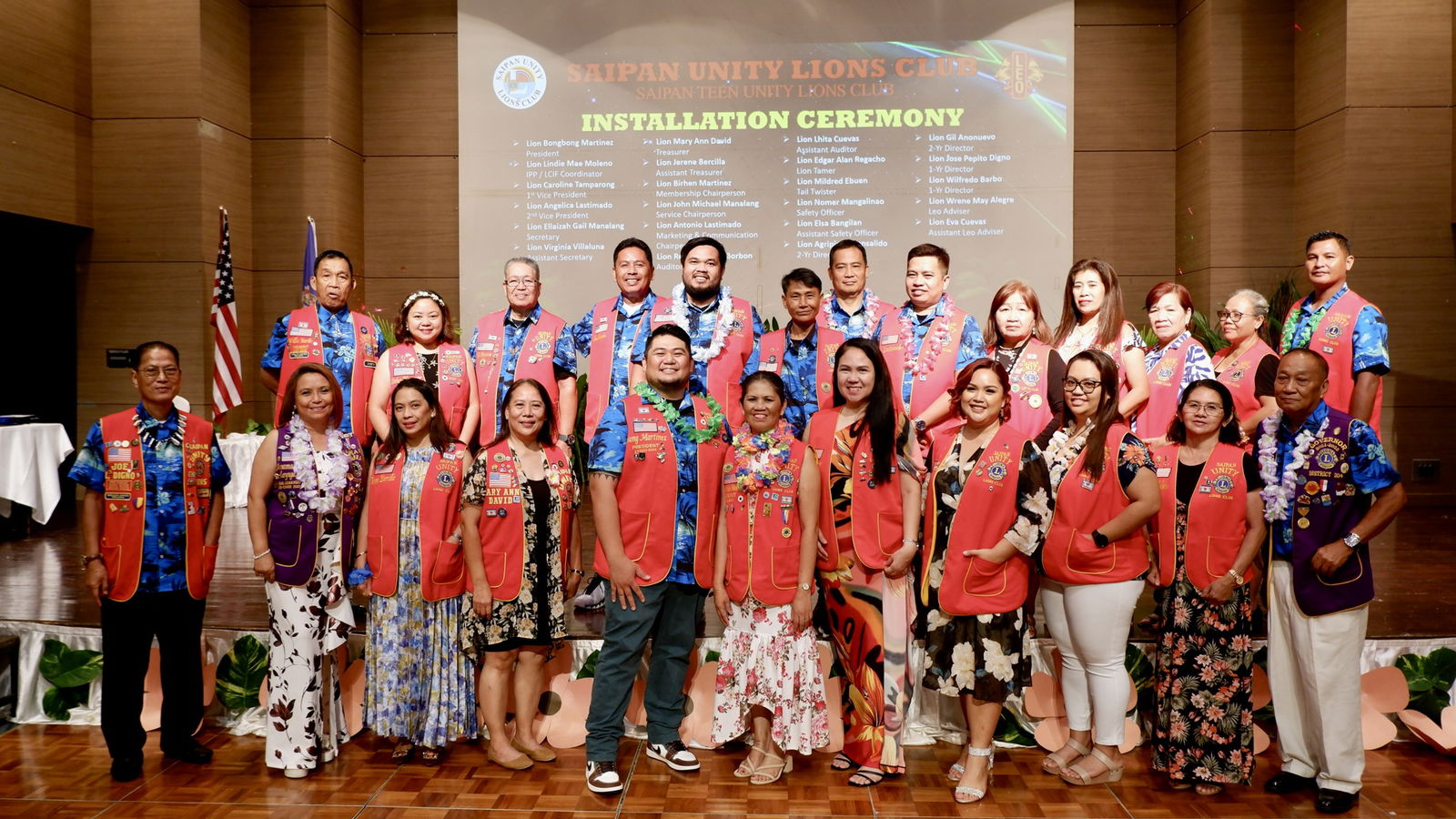 The new officers of the Saipan Unity Lions Club.
