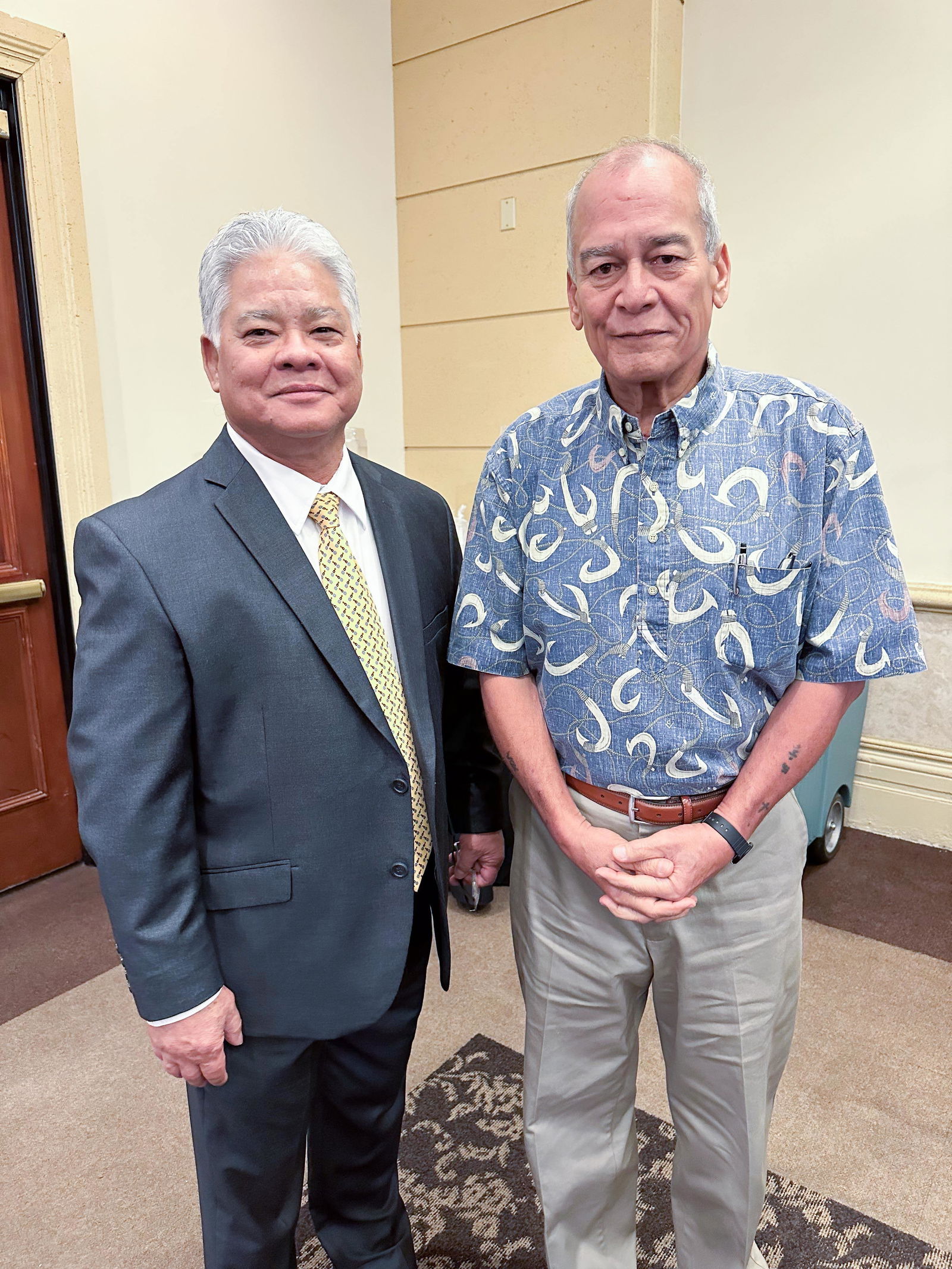 Gov. Arnold I. Palacios with U.S. Congressman Gregorio Kilili Camacho Sablan, D-NMI.