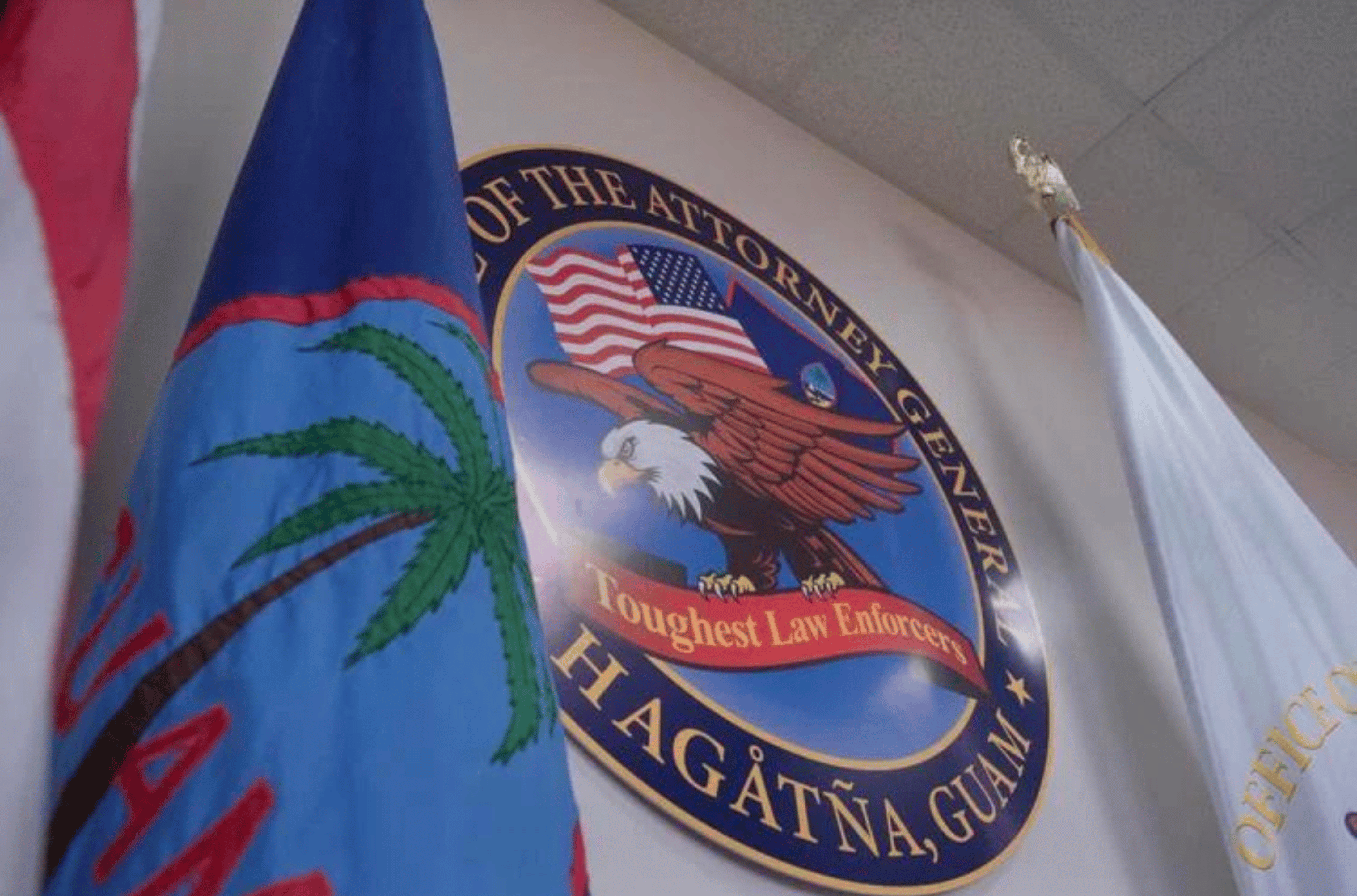 The seal of the Office of the Attorney General of Guam is shown May 4, 2023, at the ITC Building in Tamuning. 