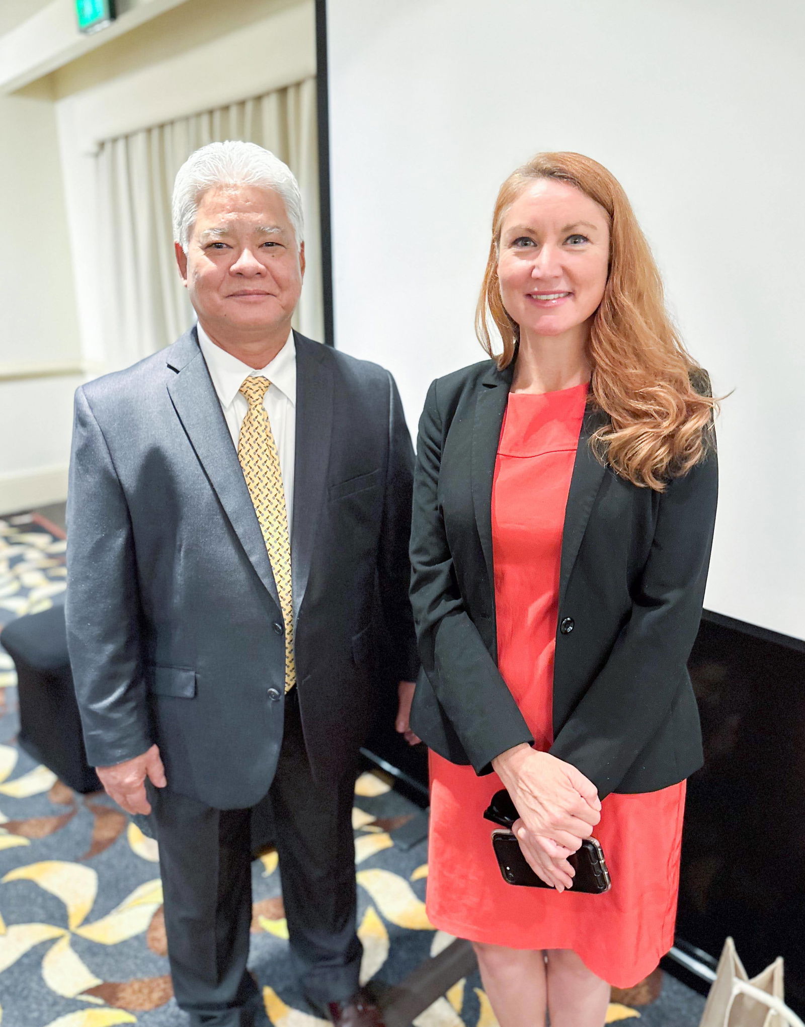 Gov. Arnold I. Palacios with U.S. Congresswoman Melanie Stansbury, D-NM.