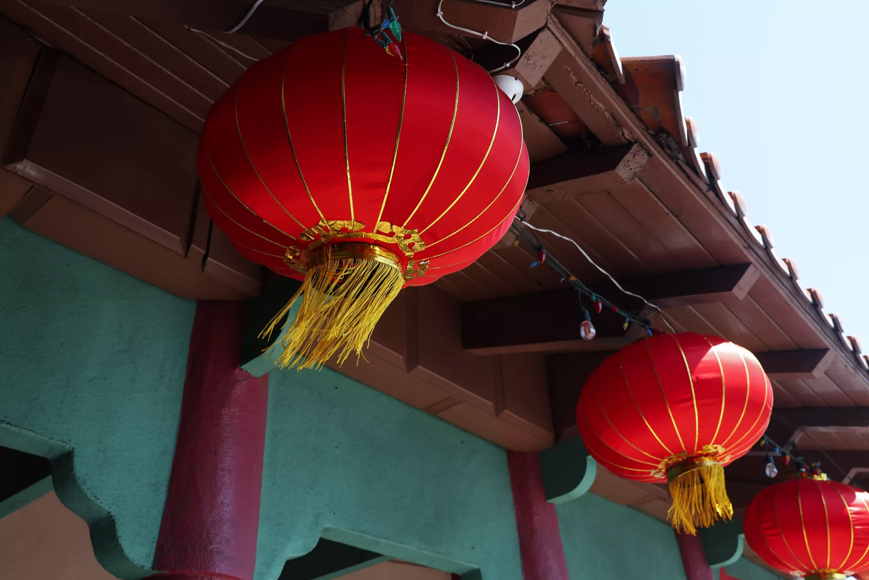 Lanterns decorate the South El Monte strip mall where Mei Xing and her partners ran the Garvey Therapy massage parlor. (Dania Maxwell/Los Angeles Times/TNS)