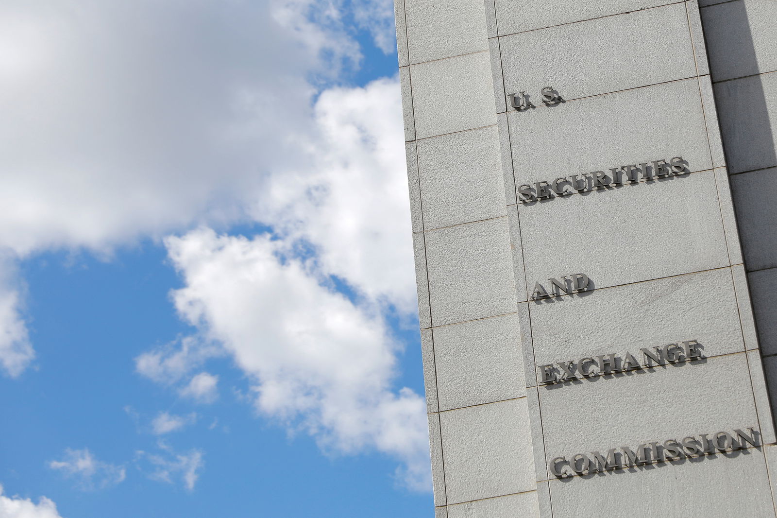 Signage is seen at the headquarters of the U.S. Securities and Exchange Commission (SEC) in Washington, D.C., U.S., May 12, 2021. Picture taken May 12, 2021. REUTERS/Andrew Kelly