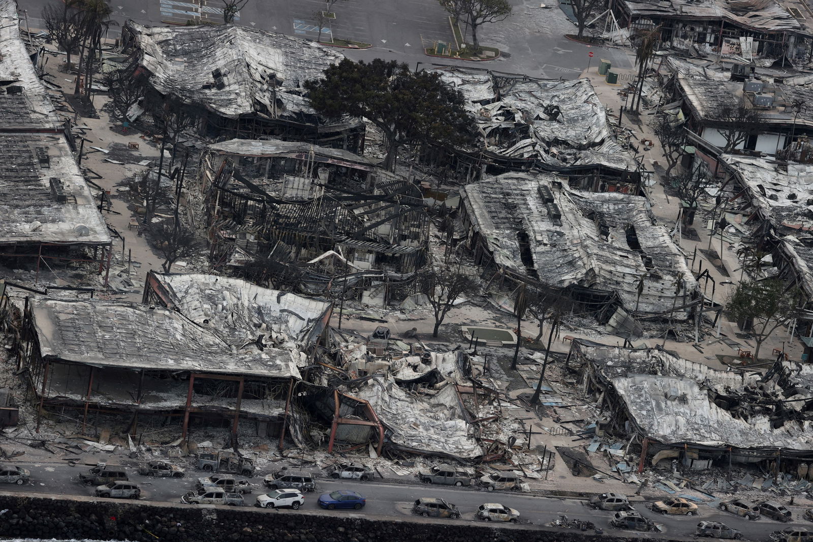 Views from the air of the community of Lahaina after wildfires driven by high winds burned across most of the town several days ago, in Lahaina, Maui, Hawaii, U.S. August 10, 2023. REUTERS/Marco Garcia/File Photo