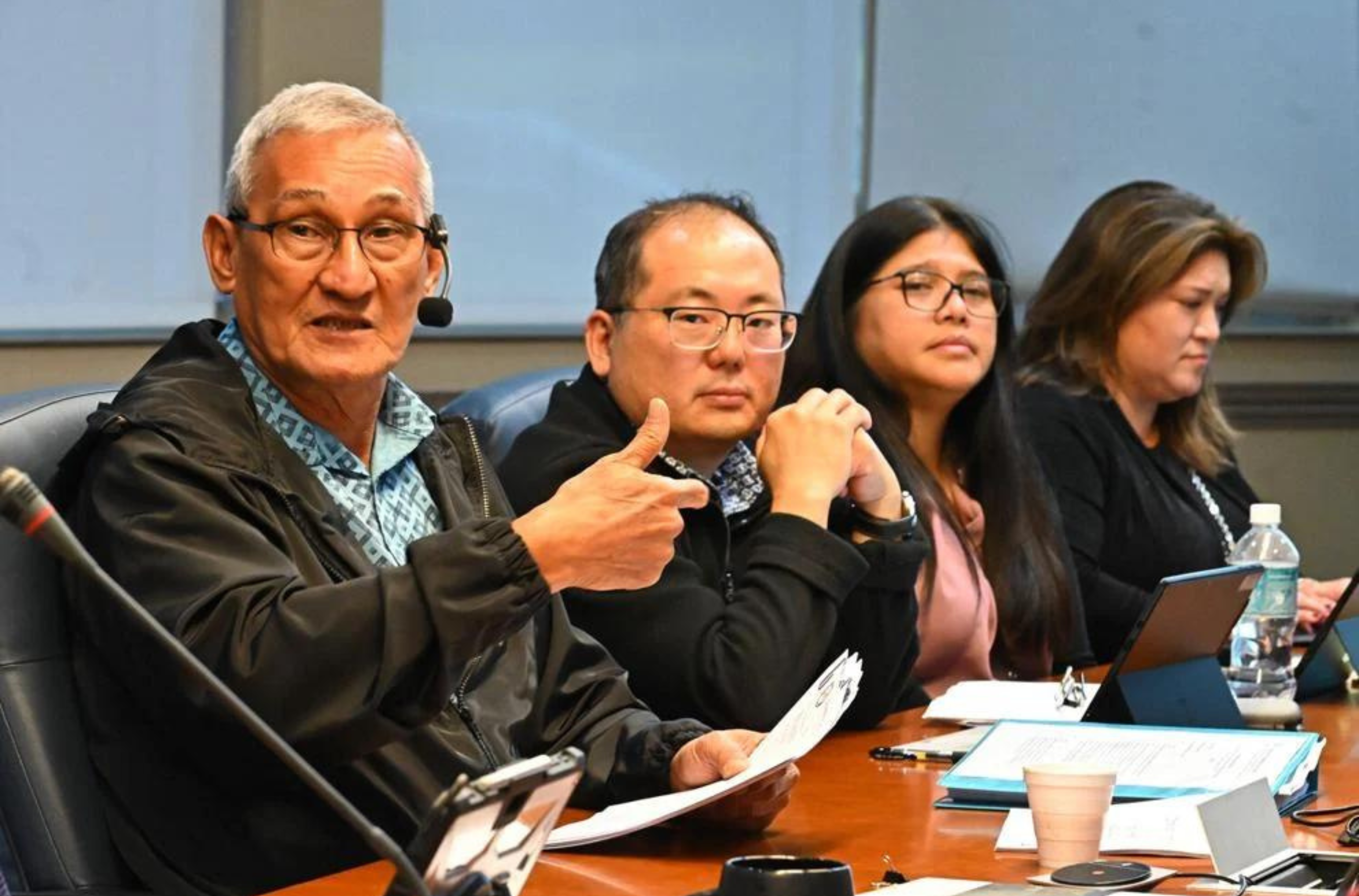 Guam Power Authority General Manager John M. Benavente gives his report, with his management team, to the Consolidated Commission on Utilities during a regular monthly meeting Aug. 29 at the Gloria B. Nelson Public Service Building Conference Room in Mangilao. 