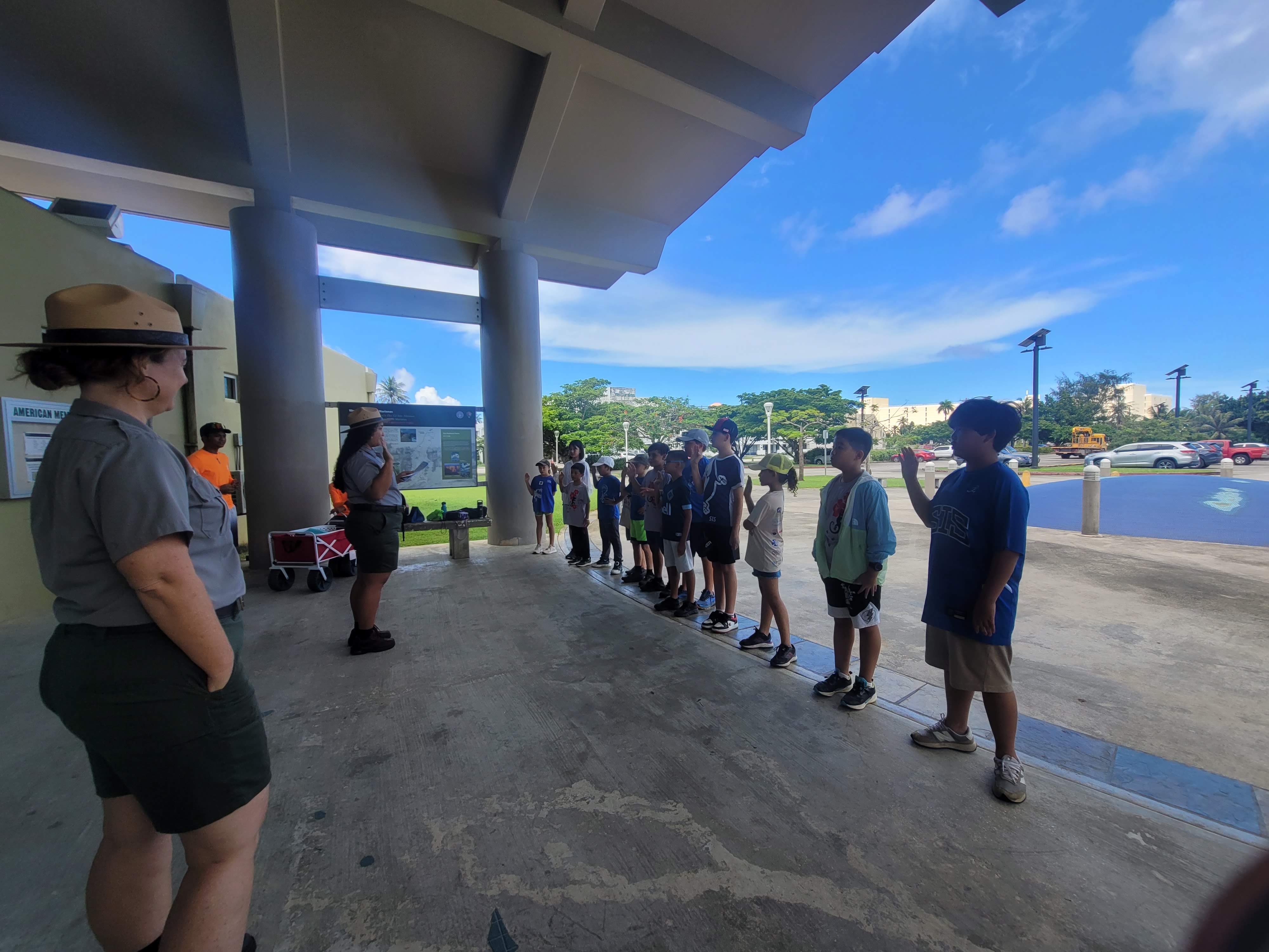 Saipan International School’s fourth graders have earned their first Junior Ranger Badge at American Memorial Park.