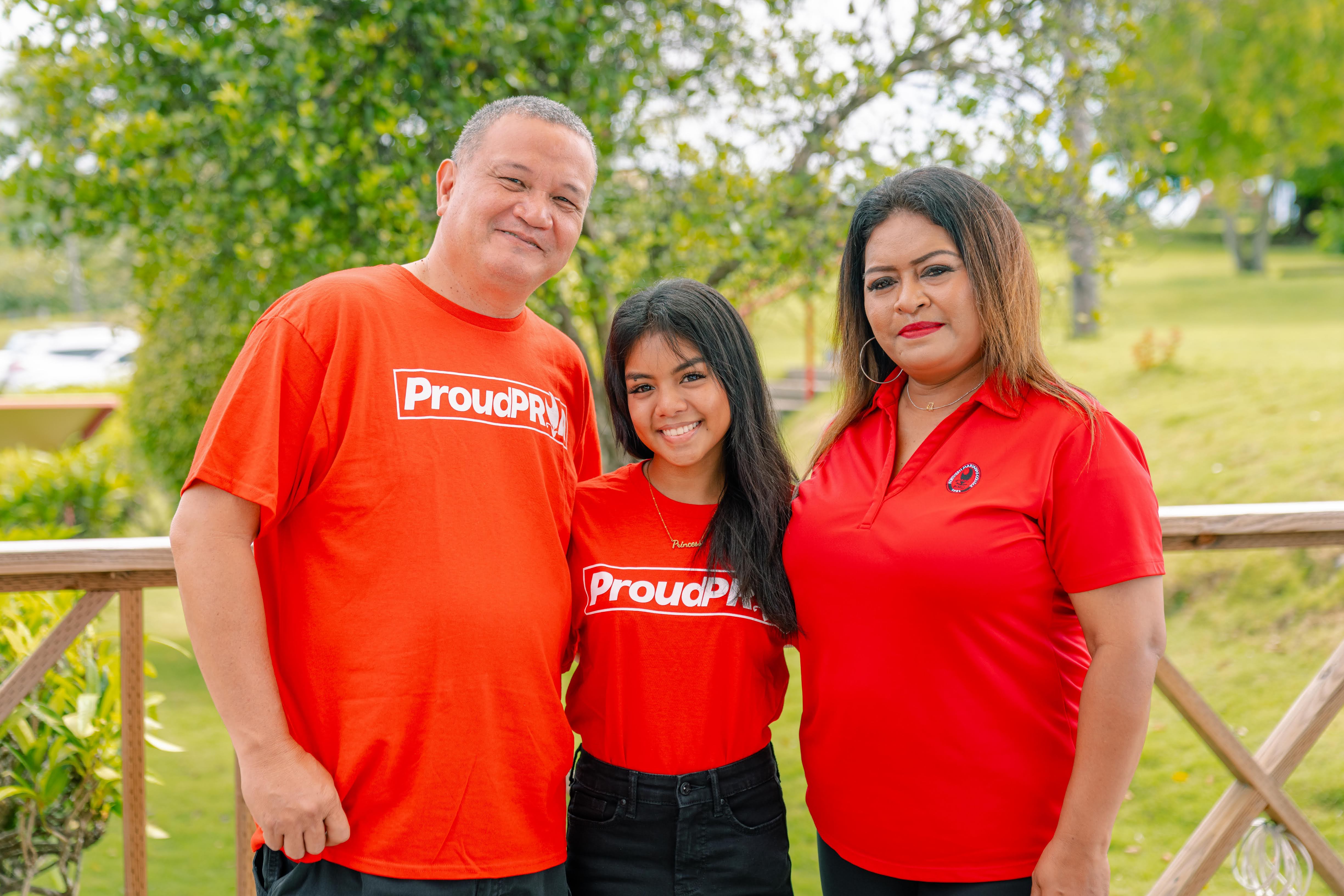 Kevin Maratita with wife Joy and daughter Jelshie Pangelinan.