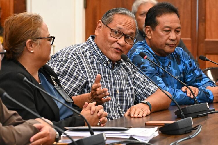 Former Sen. and former Department of Corrections Director Tony Lamorena, center, testifies Thursday, Sept. 21, 2023.