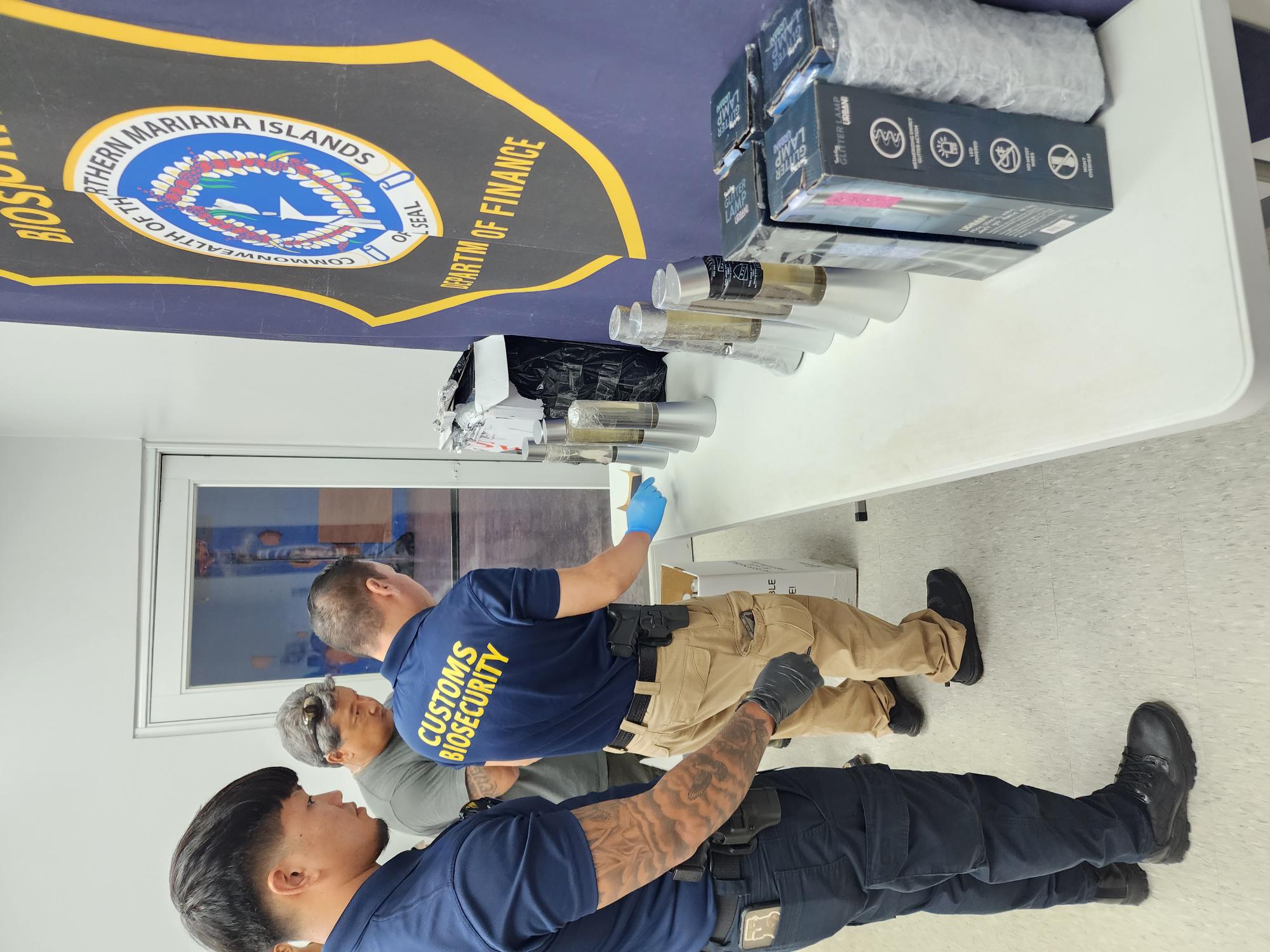 The liquid methamphetamine in these decorative lamps has a street value of over $1.8 million, Customs Director Jose C. Mafnas said.