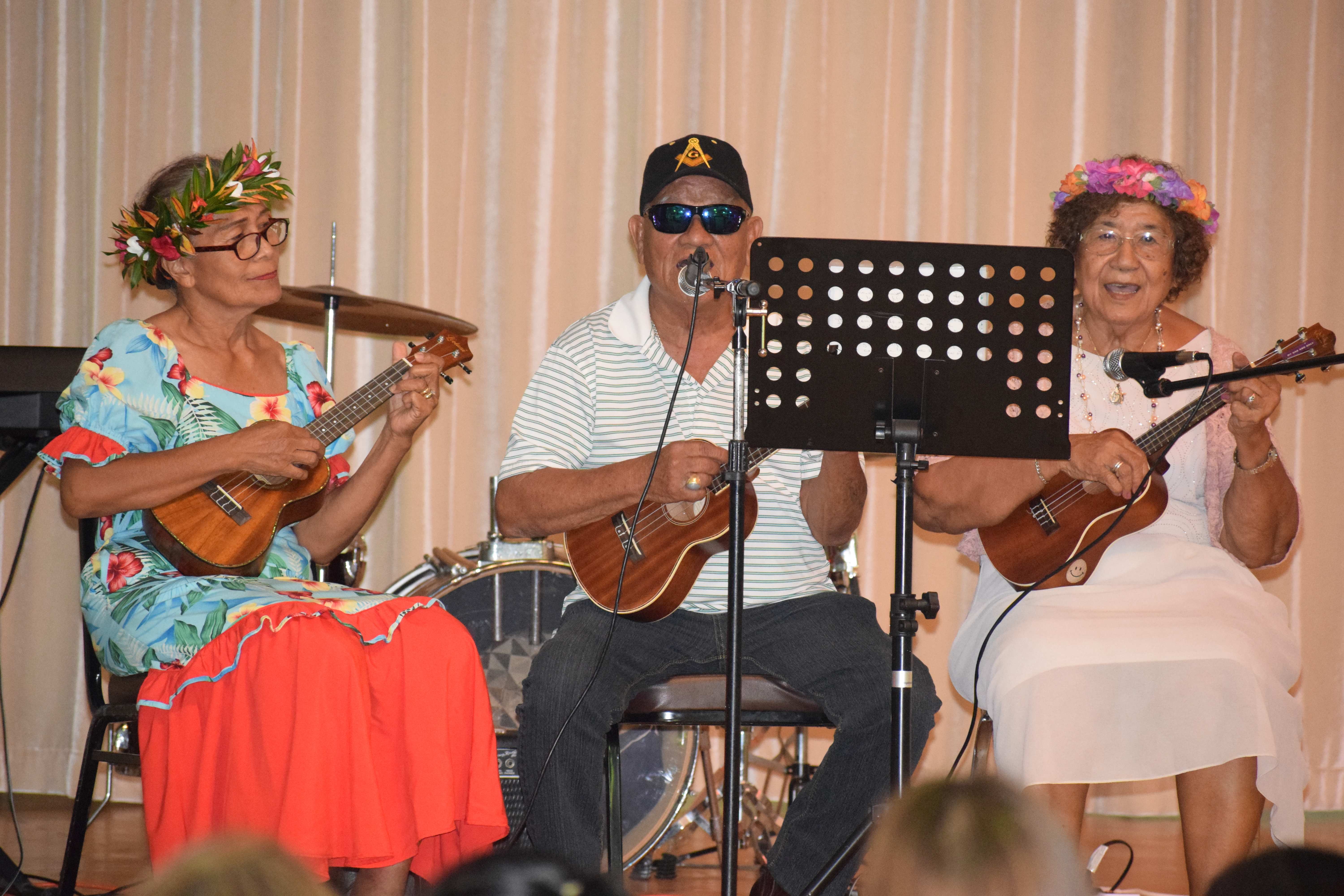 Rose White, Jose Torres and Rafaela Perry perform a song number.