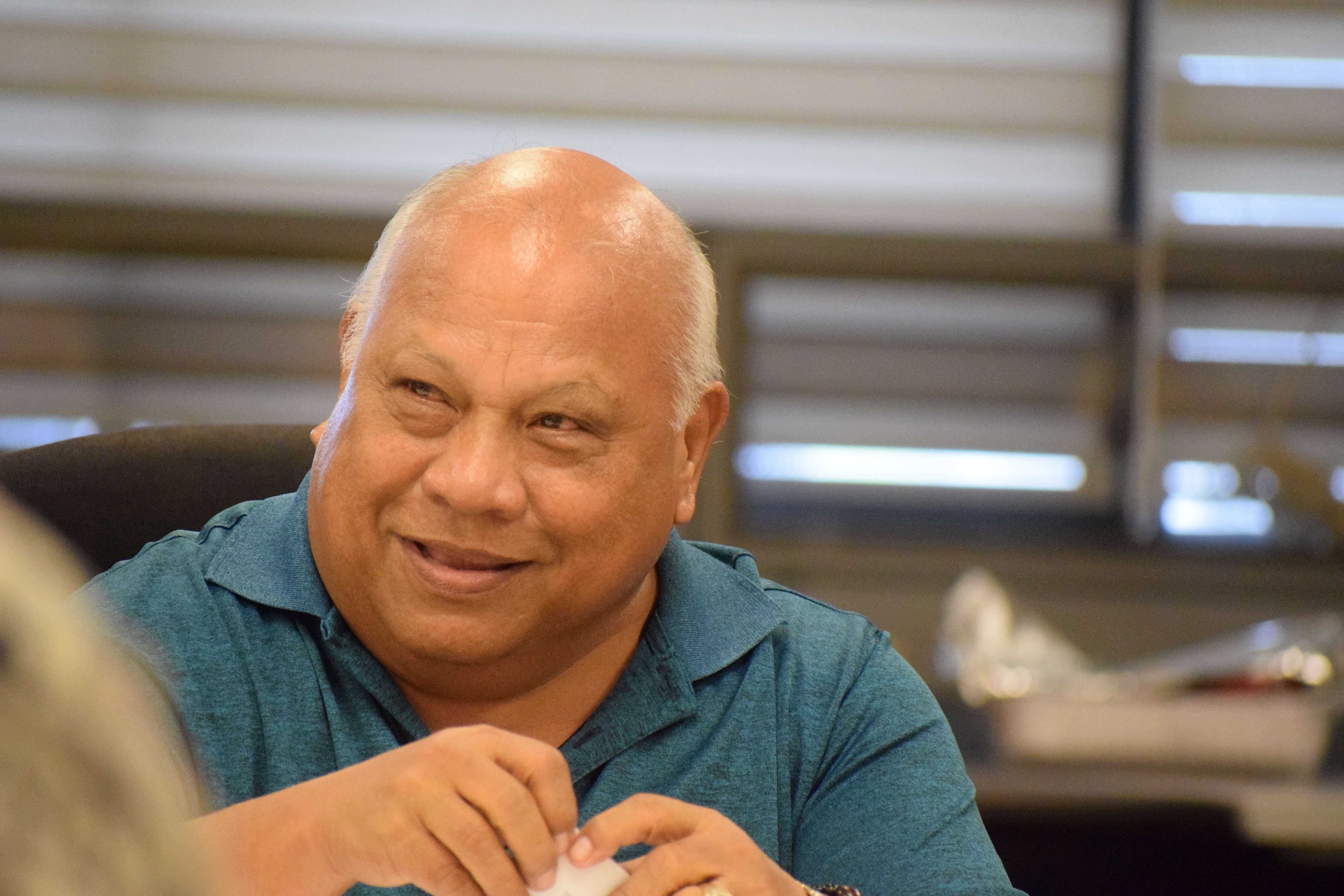 Commonwealth Ports Authority board member Antonio "Potu" B. Cabrera smiles during a board meeting in the conference room of the Francisco C. Ada/Saipan International Airport. 