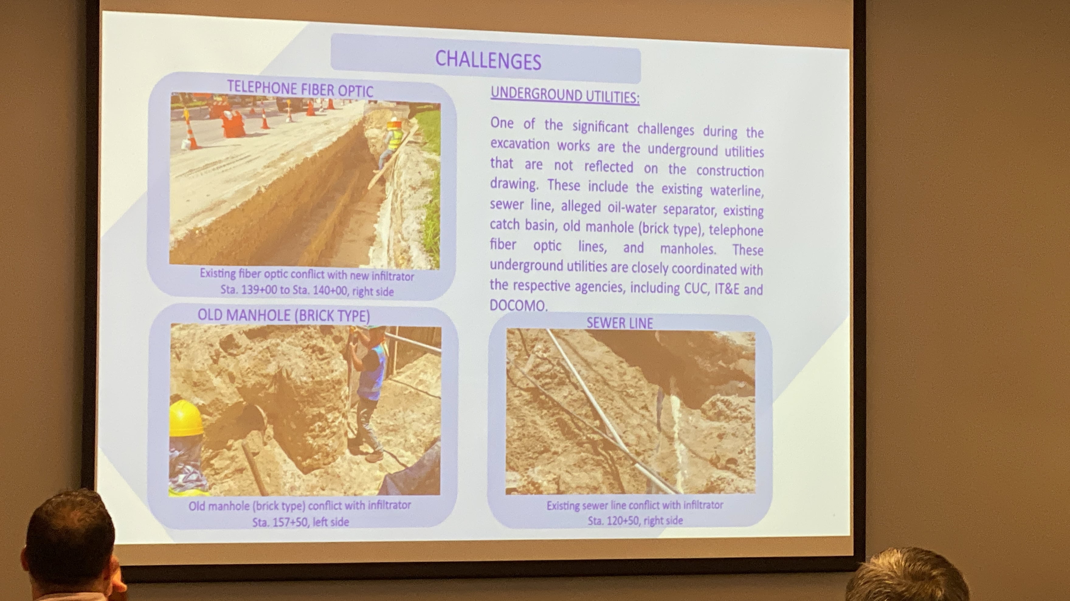 Photos depict  some of the challenges that the Department of Public Works  has encountered on Beach Road as the improvement projects continue.
