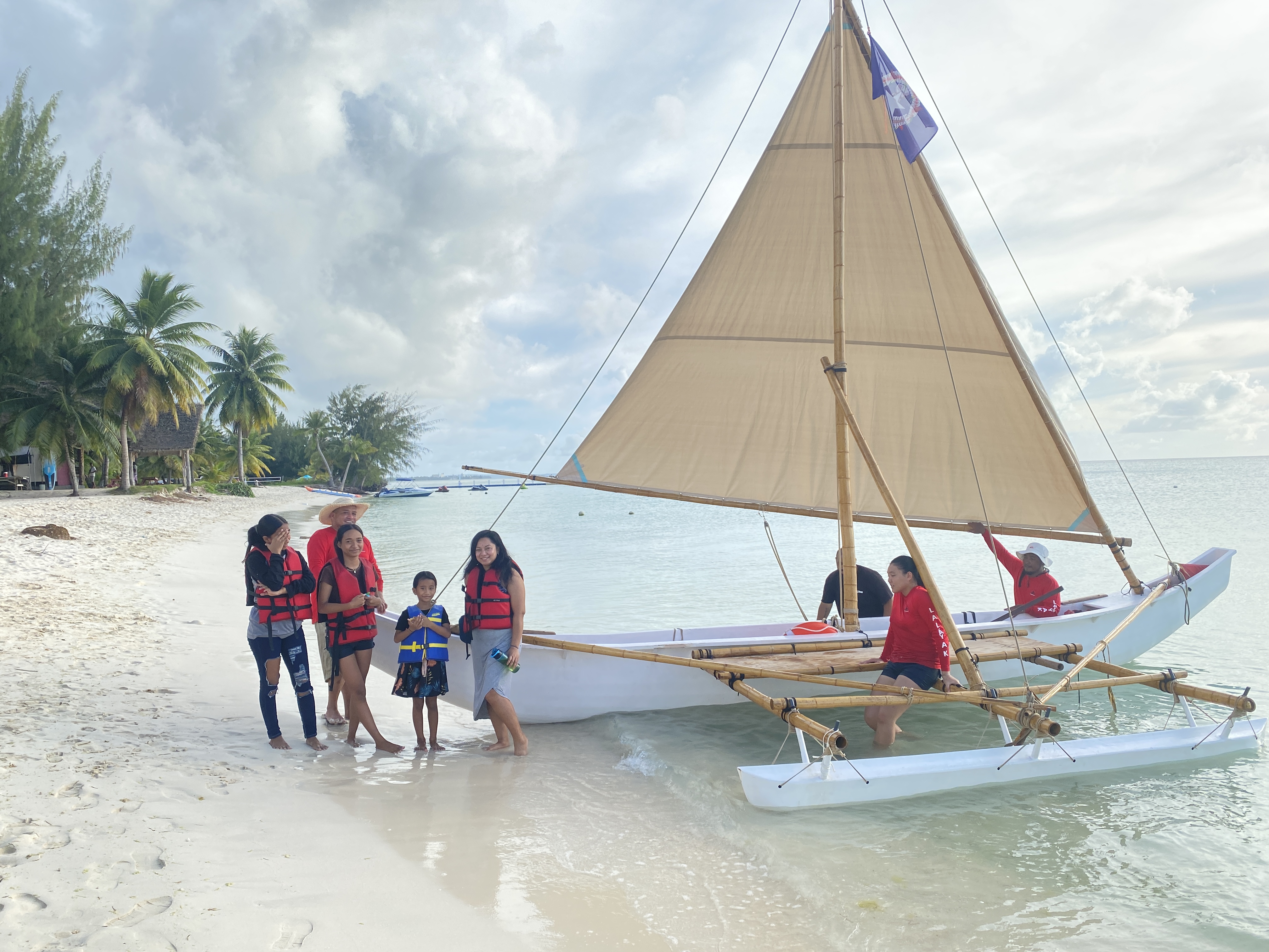A family photo of, from left, Jornei Tudela, who was too mamålao to show her face, Siska Tudela, Anaya Tudela, and older cousin Nasima Uddin.