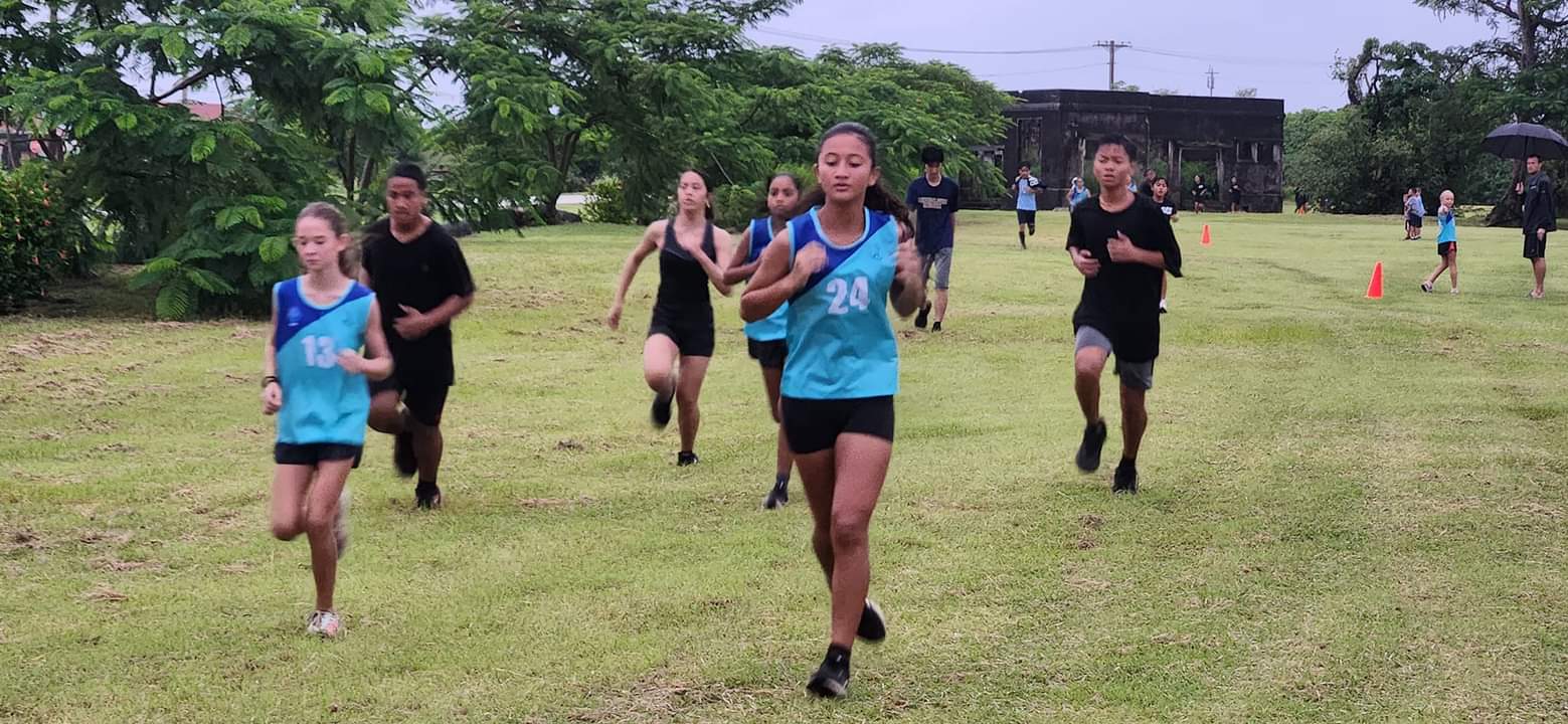 Middle school students make their way through the CPA Airport Field during the PSS/NMA All School Cross Country SY 23-24 on Saturday.