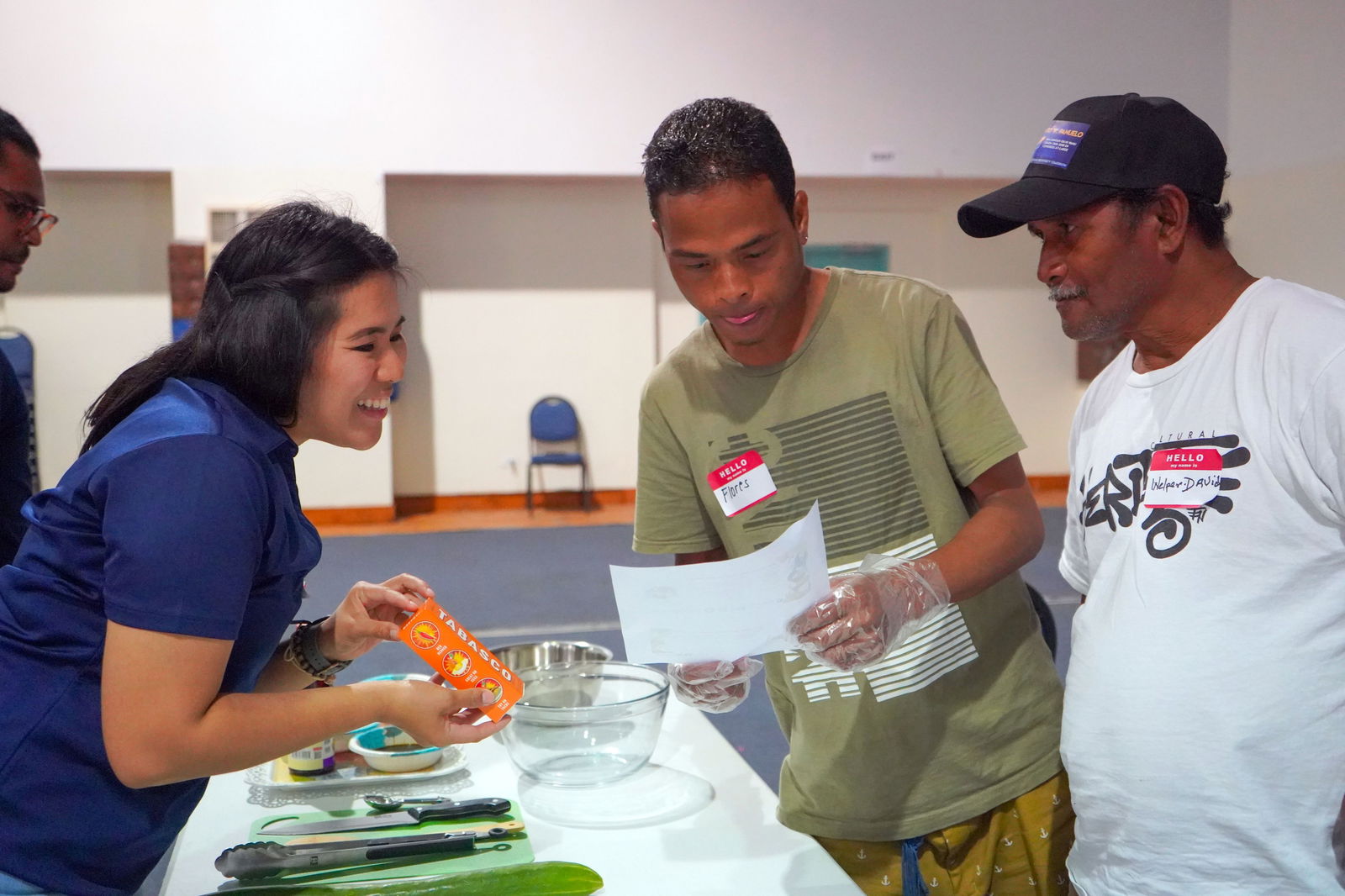 Elaine De Leon, a UOG extension associate, leads Pohnpei farmers in a cooking activity at the Pohnpei Farmer Focus Conference on July 28, 2023, on the College of Micronesia-FSM campus.