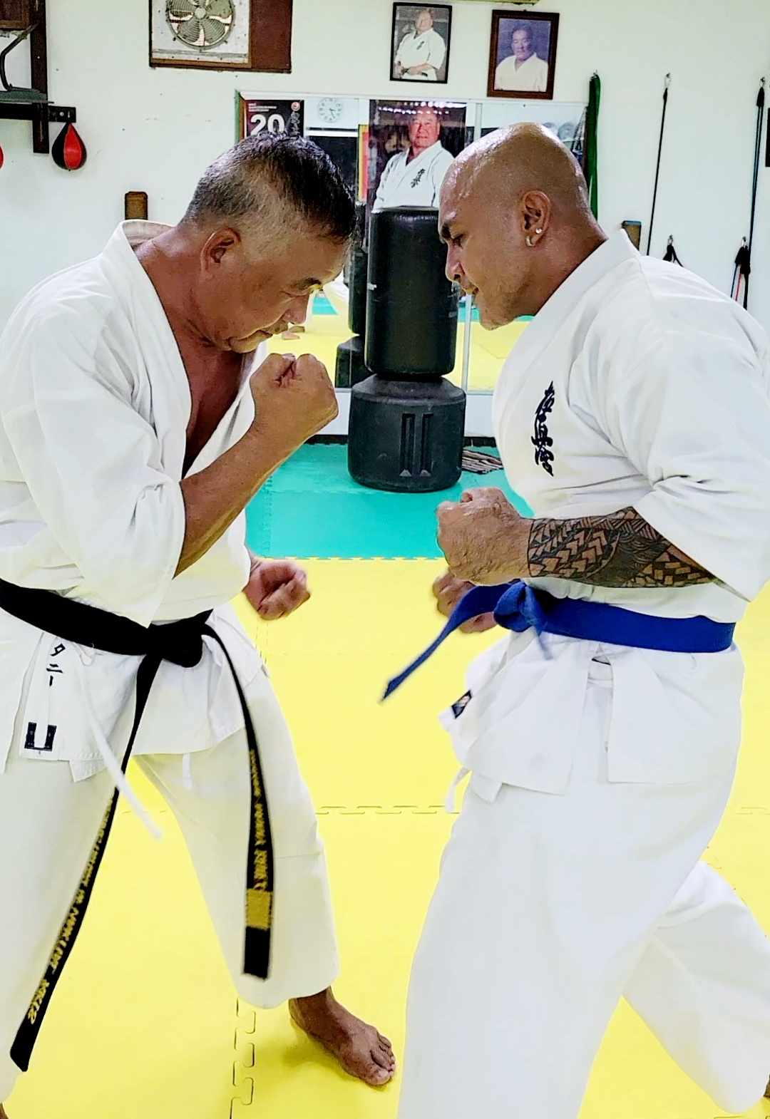 Sensei Danny Banez and Jerry Diaz undergo bare knuckles sparring training at the Kyokushinkai Karate Dojo.
