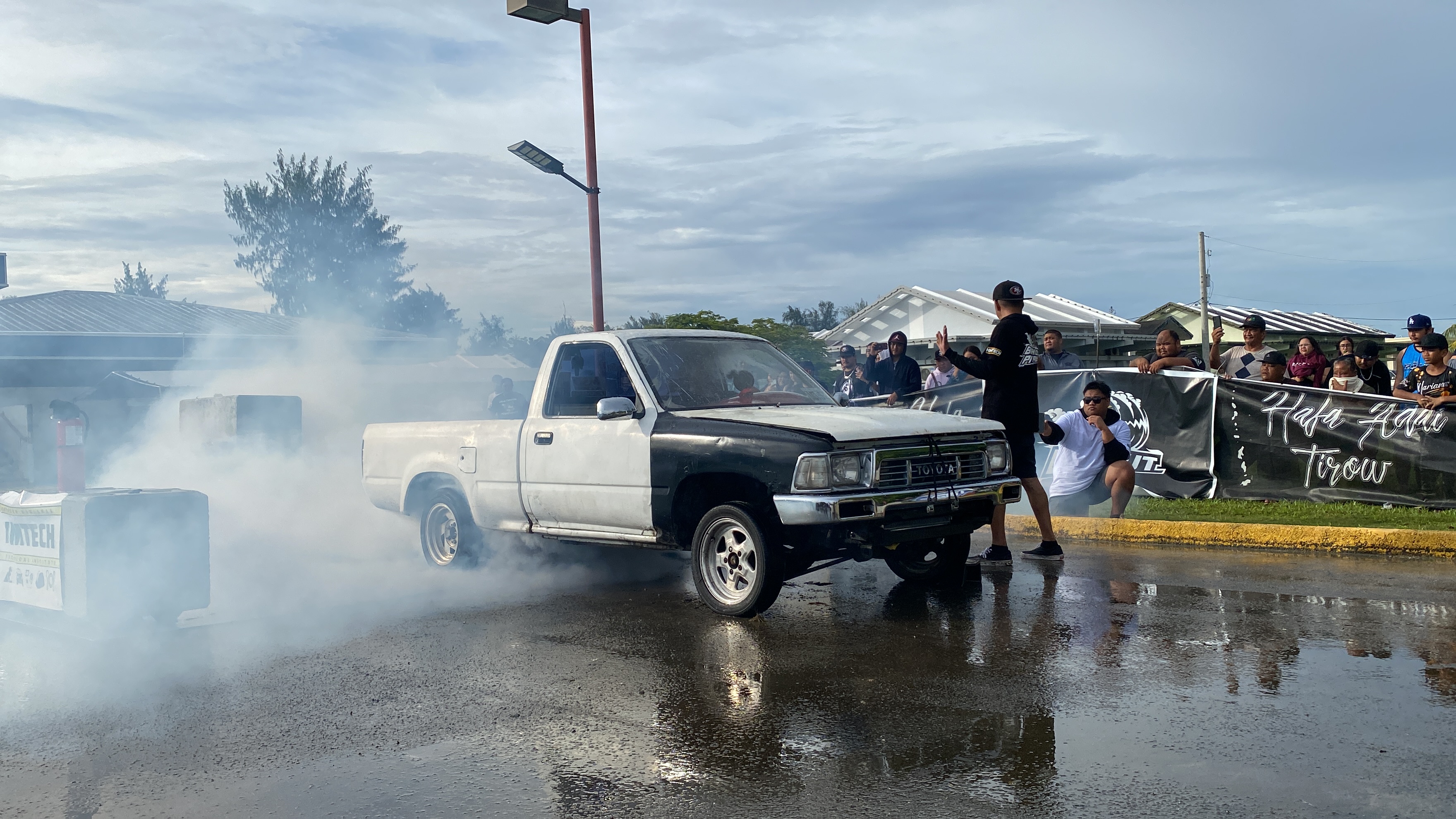 One of the competitors in the Burn Out Competition hosted by NMTech.