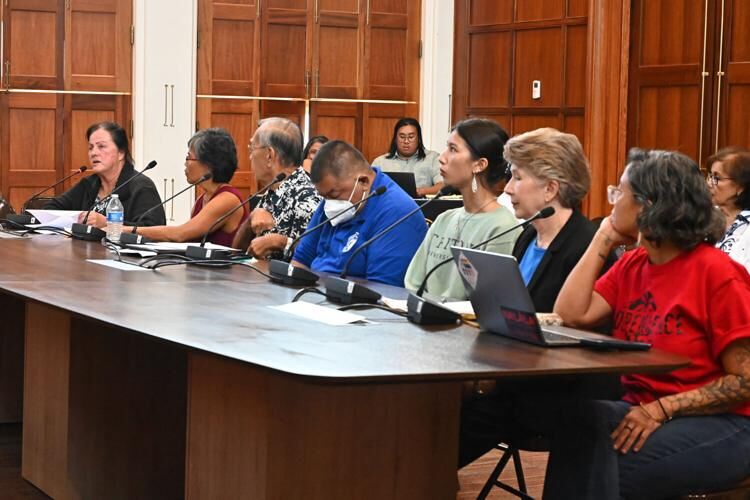 People testify on Bill 106-37(LS) and Bill 111-37(LS) during public hearings Wednesday, Sept. 13, 2023, at the Guam Congress Building in Hagåtña.
