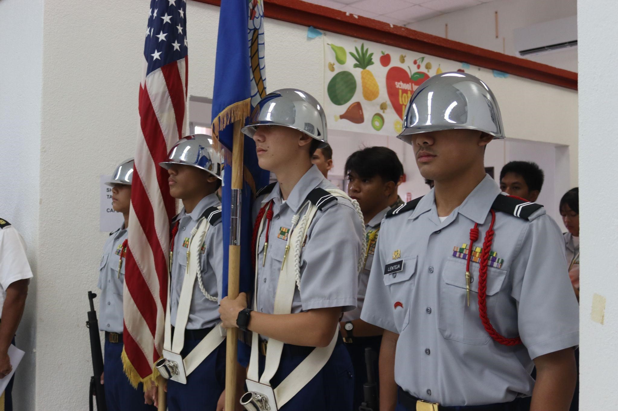 Color Guard Team gets ready for presenting the colors.