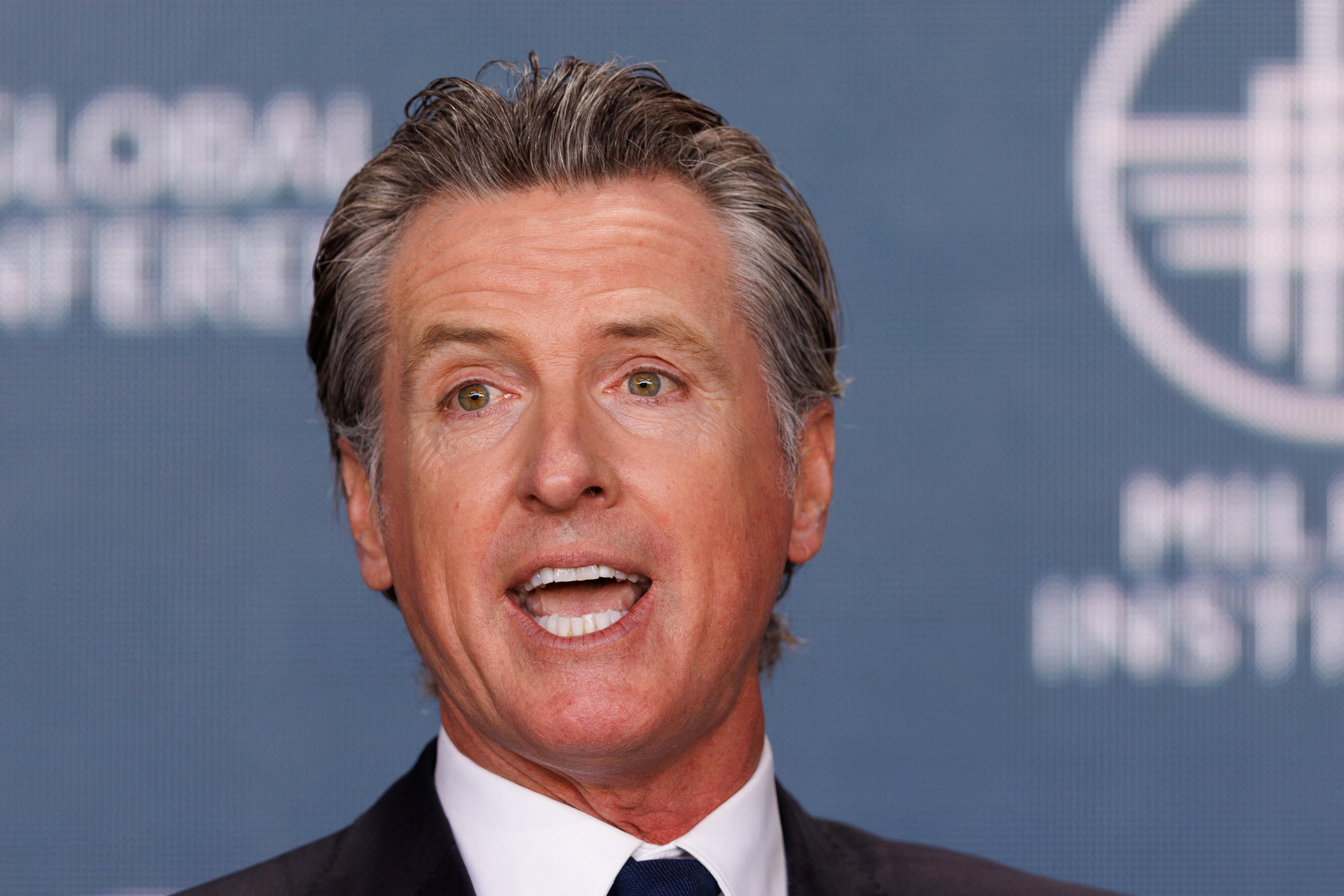 Gavin Newsom, Governor, State of California speaks at the 2023 Milken Institute Global Conference in Beverly Hills, California, U.S., May 2, 2023. 