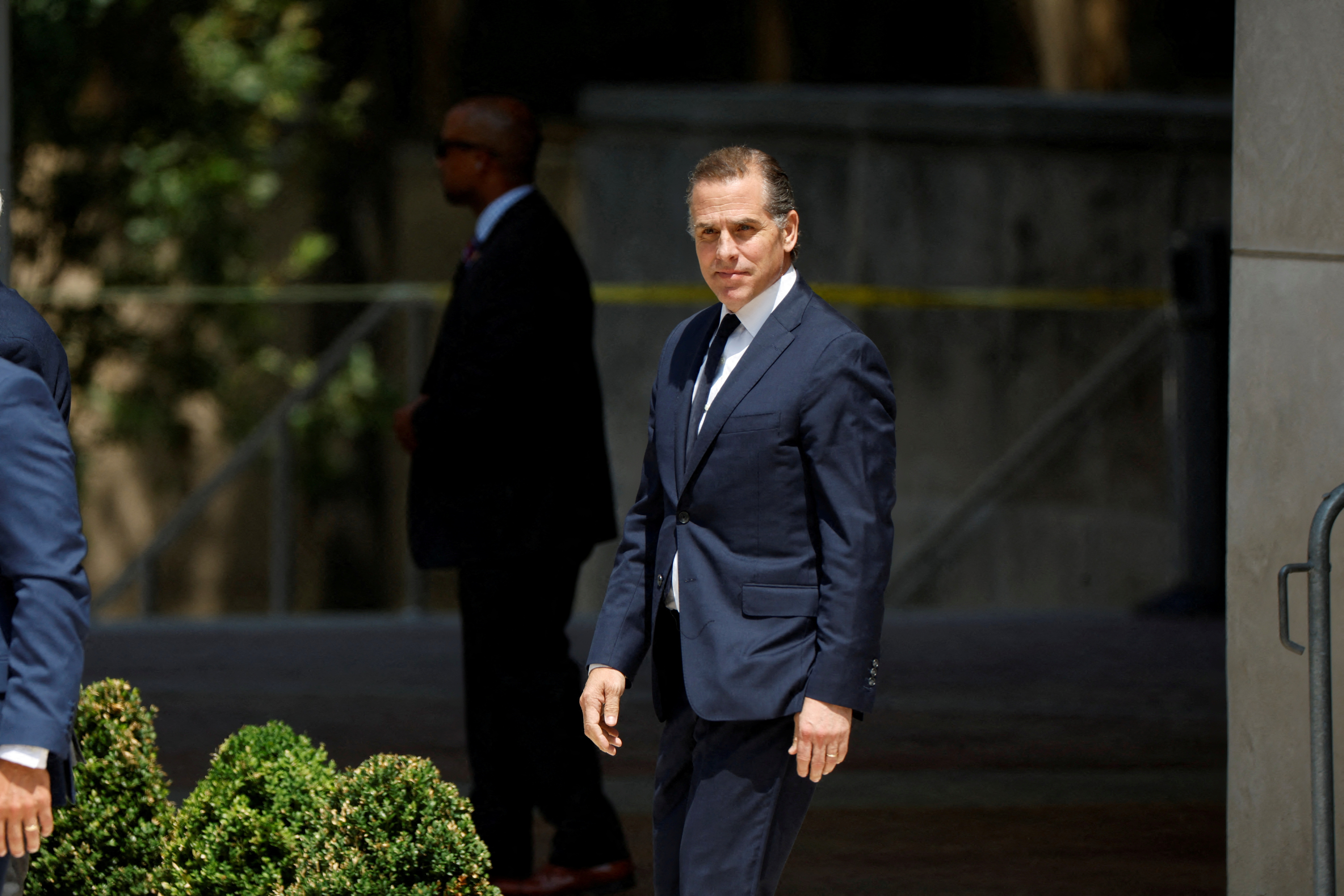Hunter Biden, son of U.S. President Joe Biden, departs federal court after a plea hearing on two misdemeanor charges of willfully failing to pay income taxes in Wilmington, Delaware, U.S. July 26, 2023. 