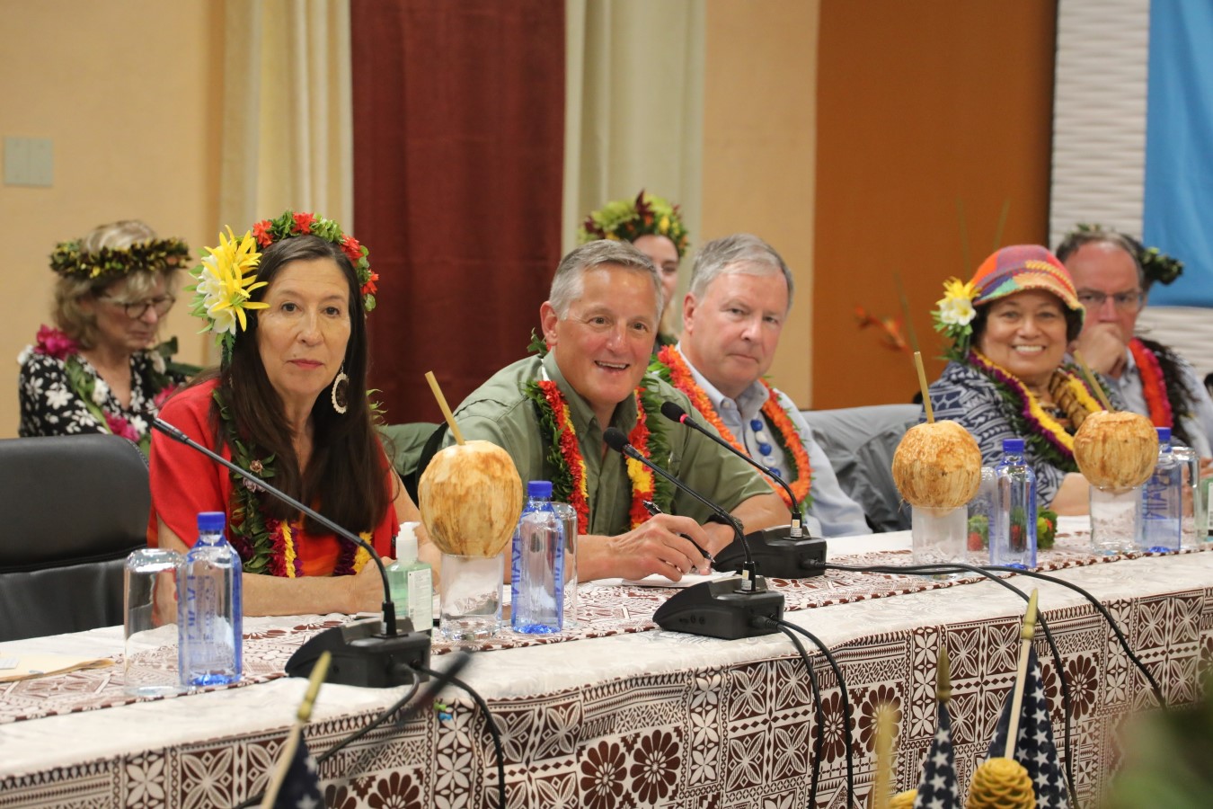 Coconut refreshments were served to the visiting U.S. lawmakers during their meeting with FSM officials.