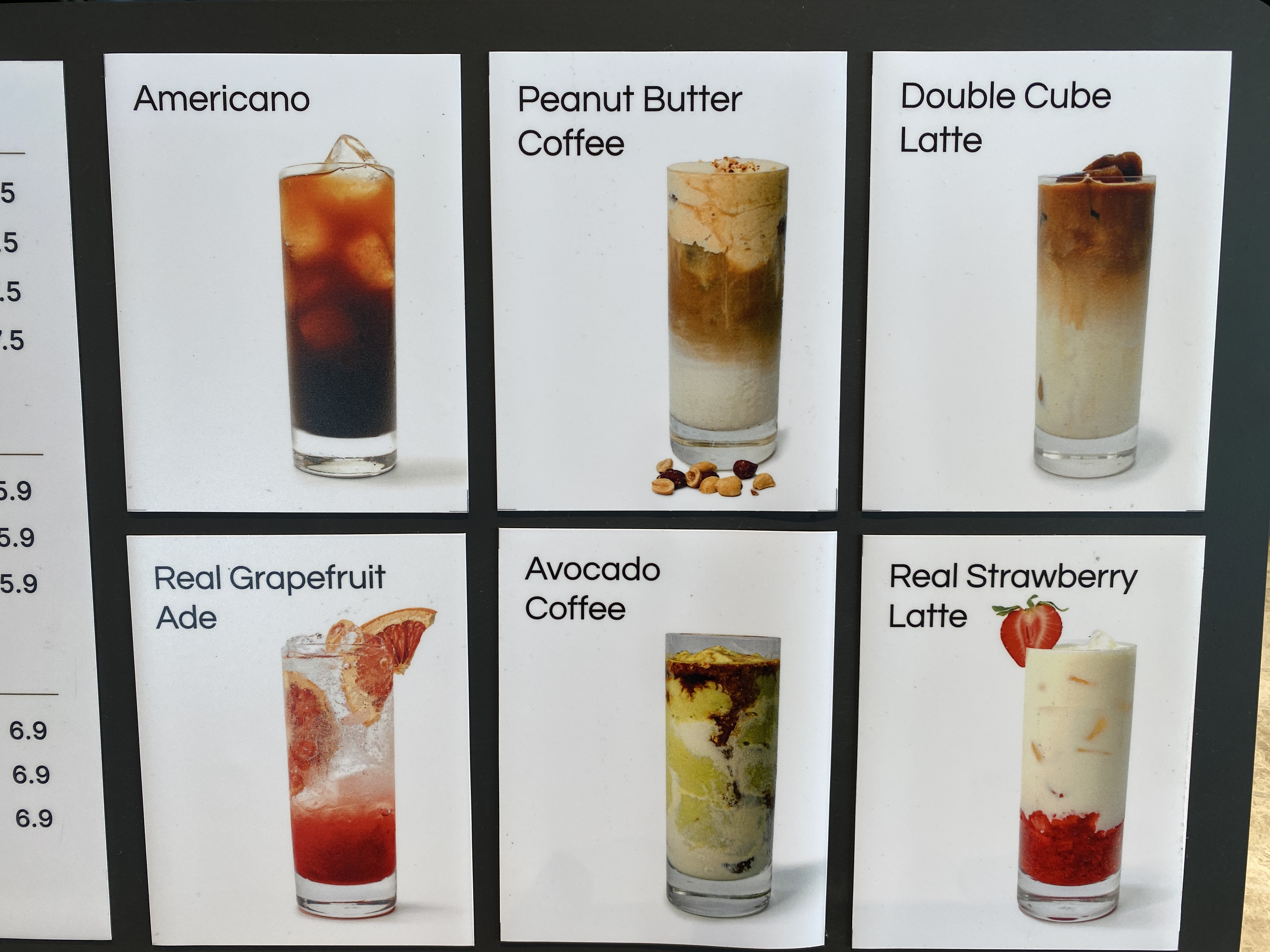 A selection of drinks available at Ohas Boulangerie & Café.