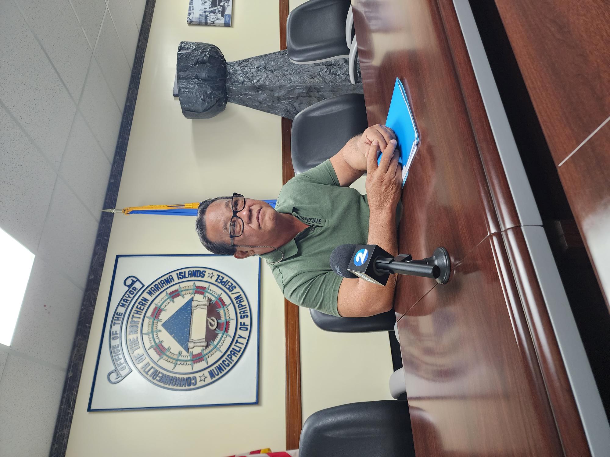 Saipan Mayor Ramon "RB" Camacho hold press conference on Wednesday morning