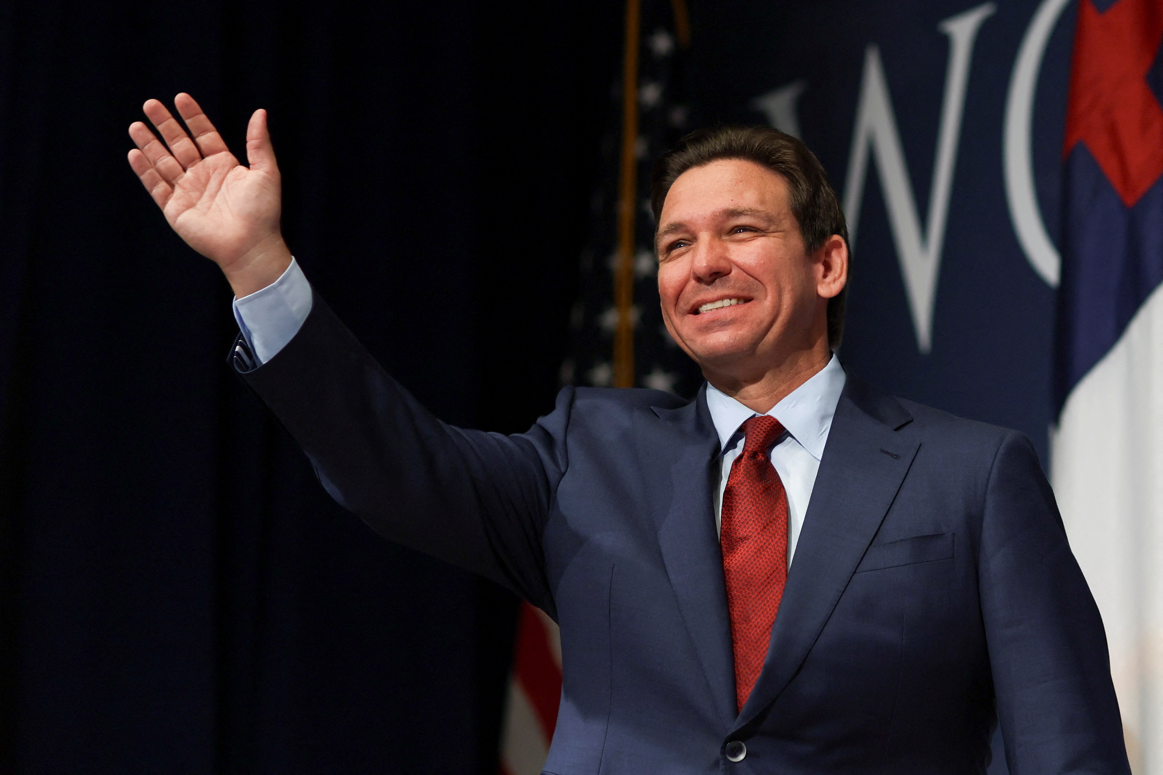 Florida Governor and Republican presidential candidate Ron DeSantis arrives to address the Concerned Women for America Legislative Action Committee’s (CWALAC) 2023 Leadership Summit in Washington, U.S., September 15, 2023. 