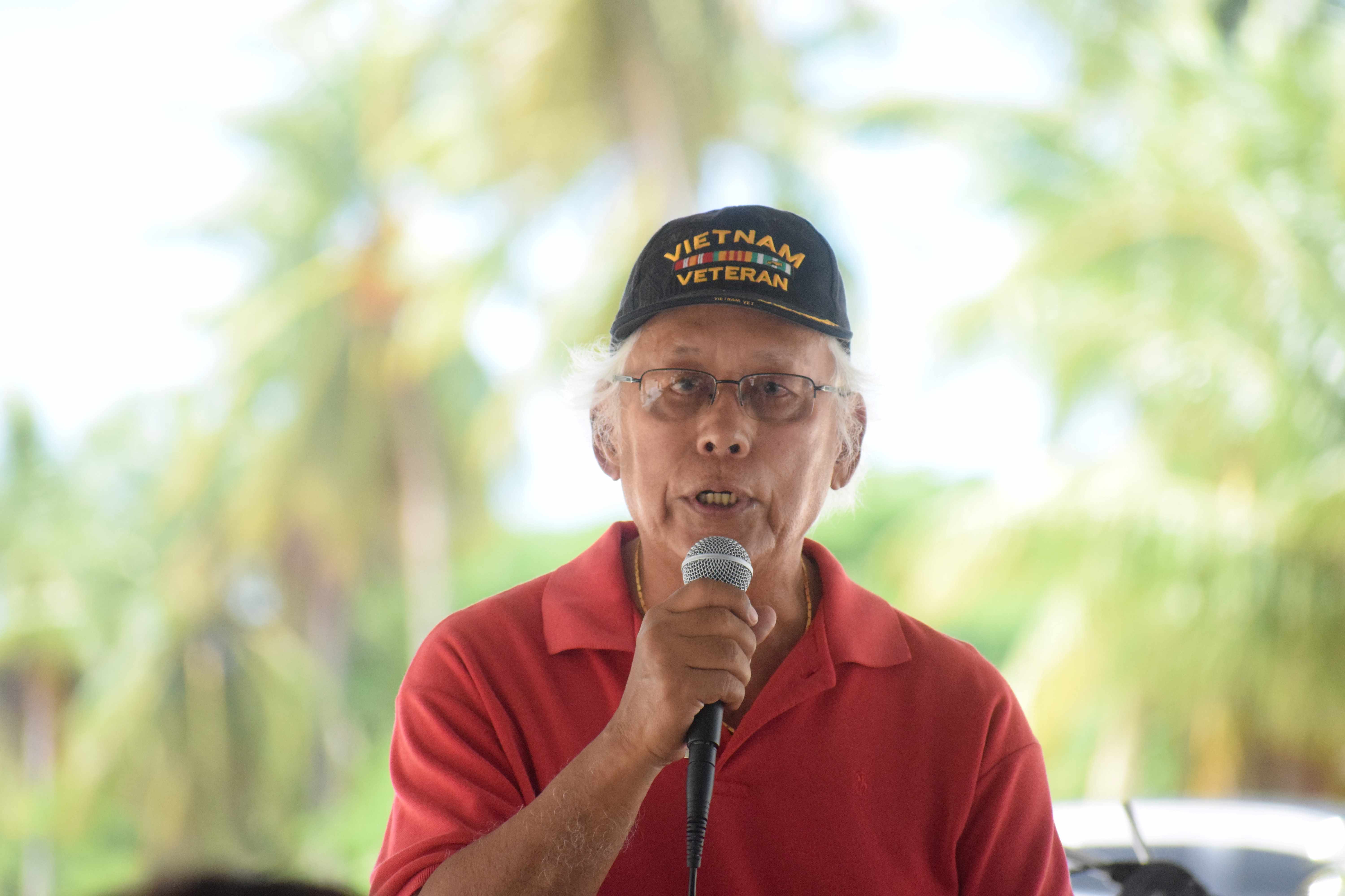 Commonwealth Ports Authority Board Seaport Committee Chairman Pete P. Reyes delivers his remarks.