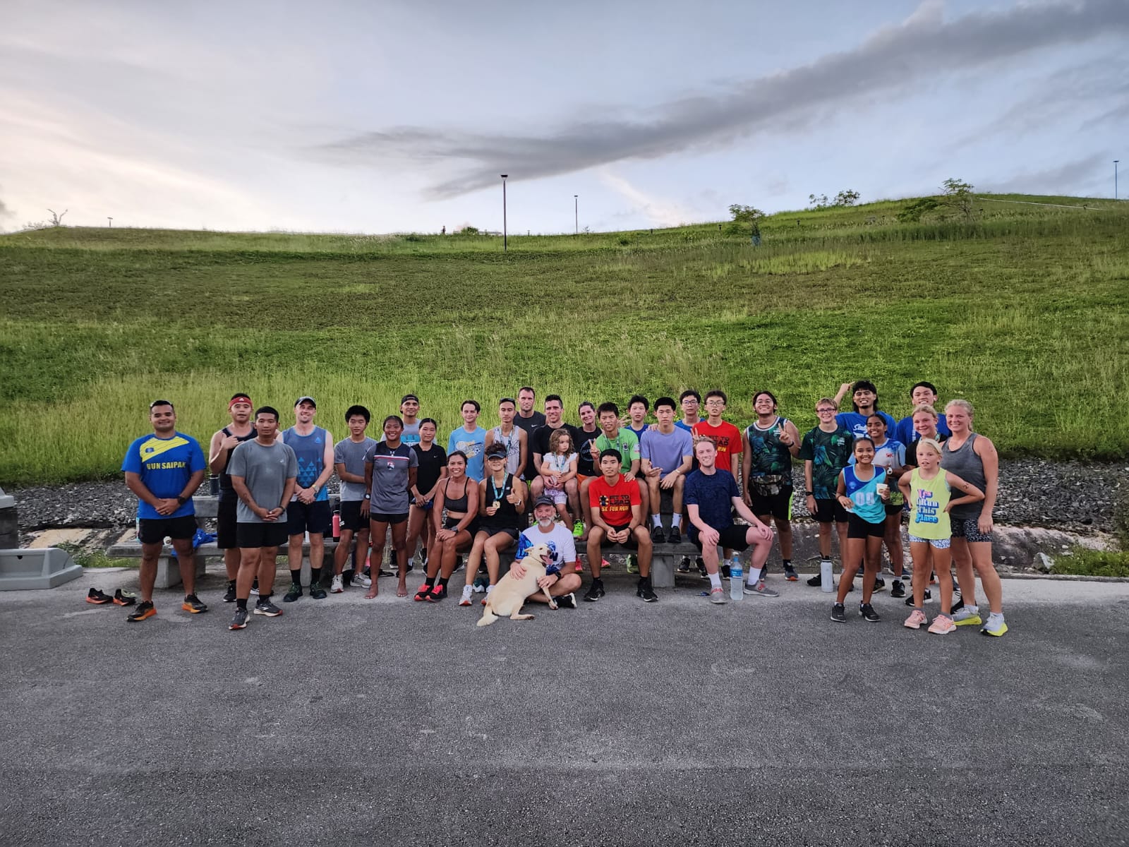 Participants of the 3rd Annual Run Saipan & Salty Skin Pacific 5k Run pose for  a photo Friday at the Gov. Eloy S. Inos Peace Park on Friday.