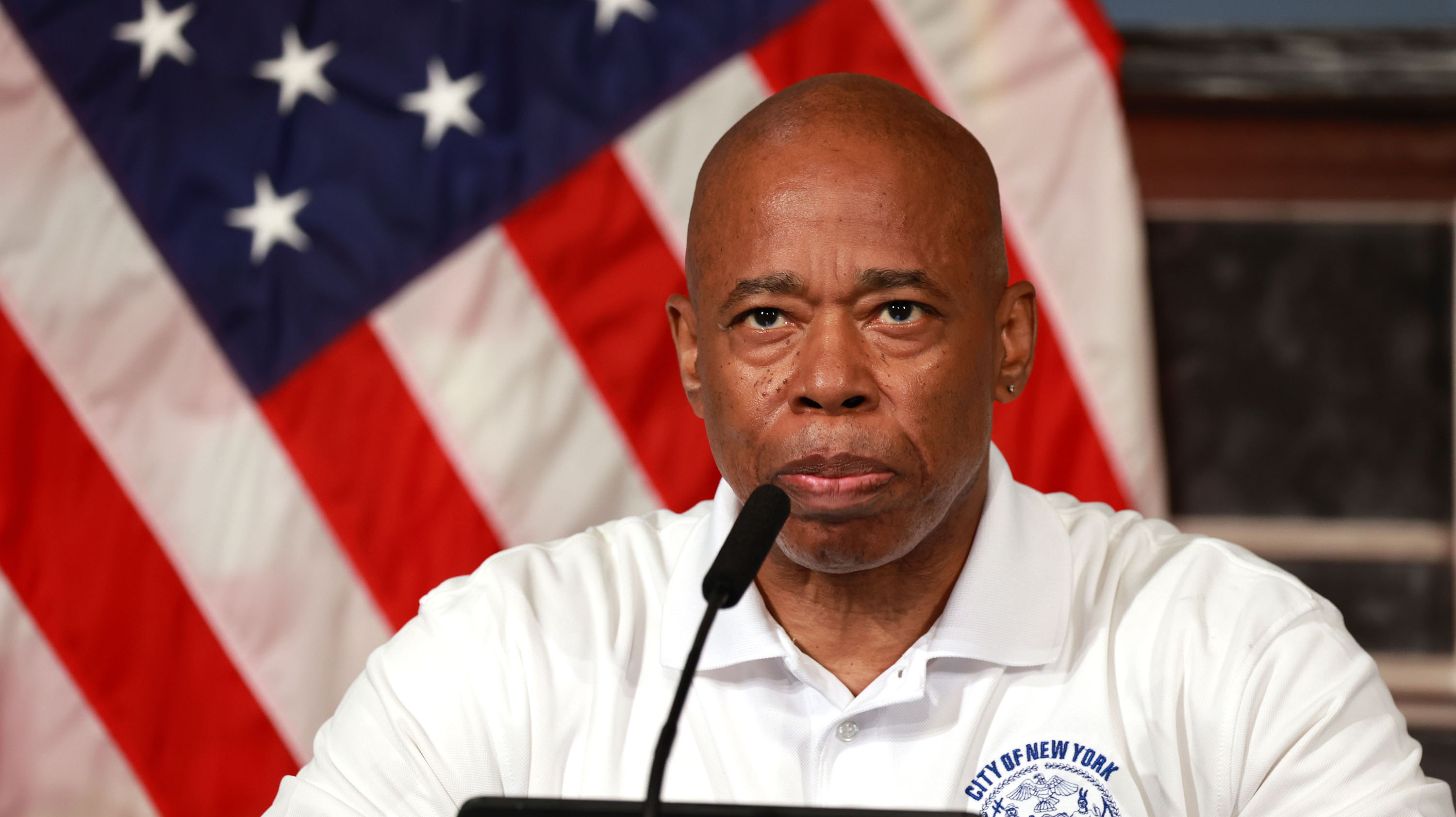 New York City Mayor Eric Adams is pictured during a press conference at City Hall on July 19, 2023, in New York. (Luiz C. Ribeiro/New York Daily News/TNS)