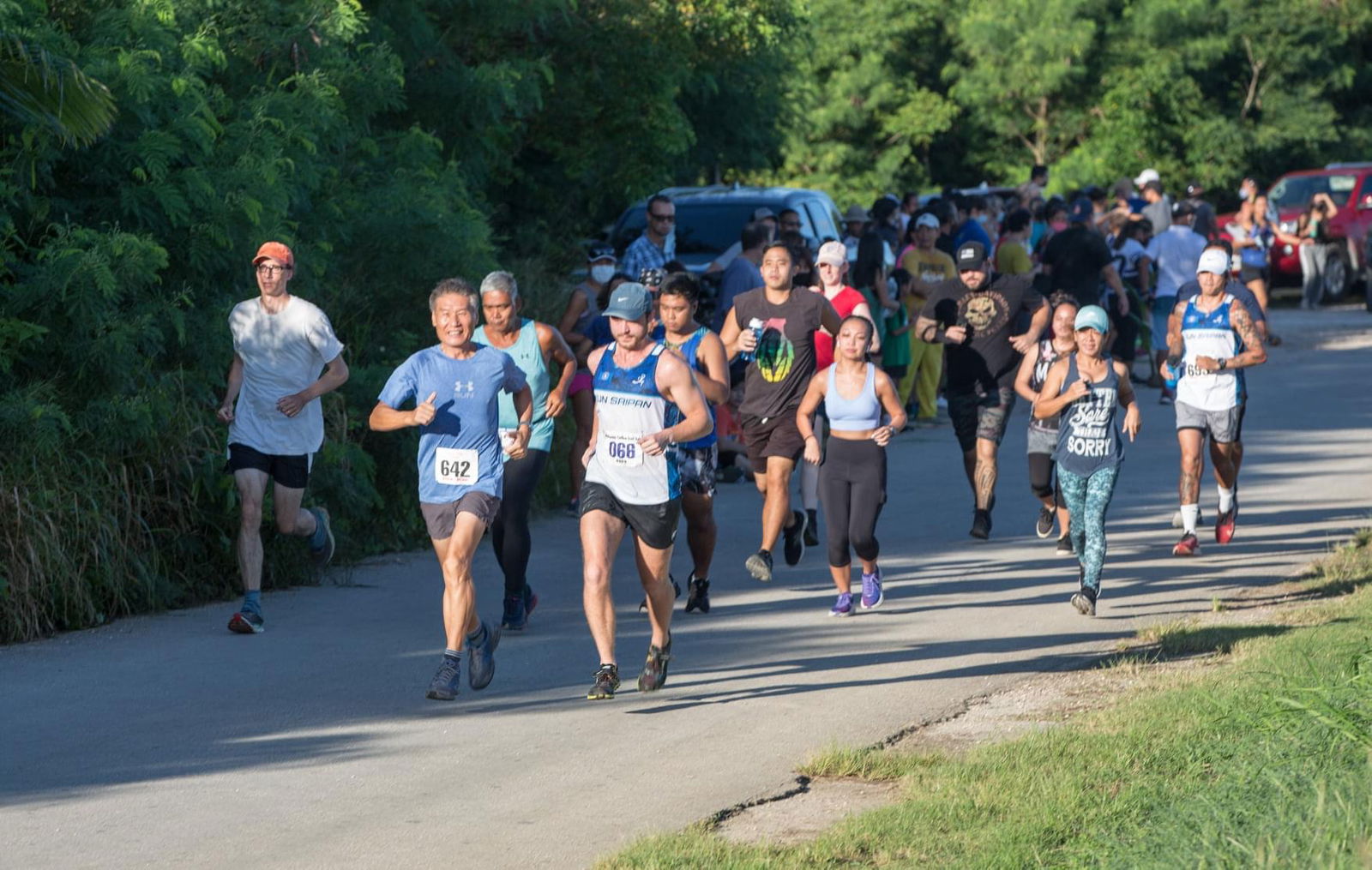 Runners make their way through the course of the 2nd Annual Run Saipan & Salty Skin Pacific 5K race at Ladder Beach last year.