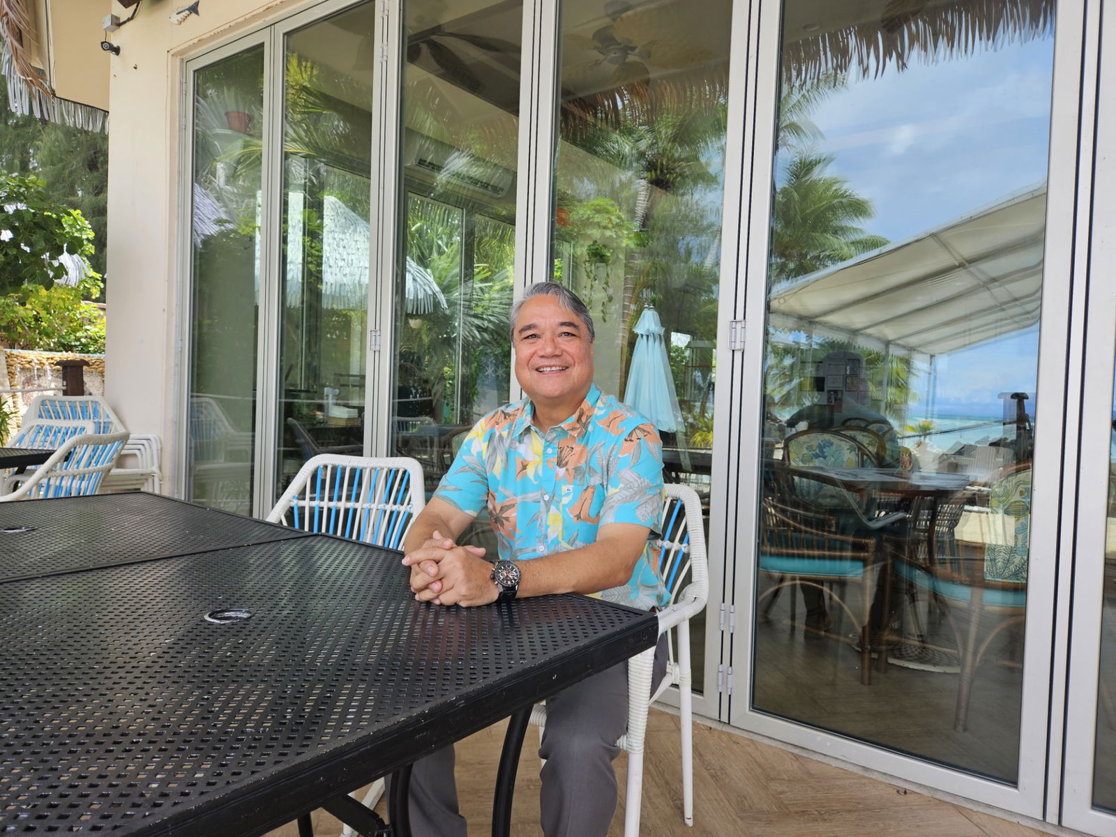 Frank Ada Jr,  Director of Human Resources, Triple J Saipan, Inc., at Surfclub on August 30, 2023. 