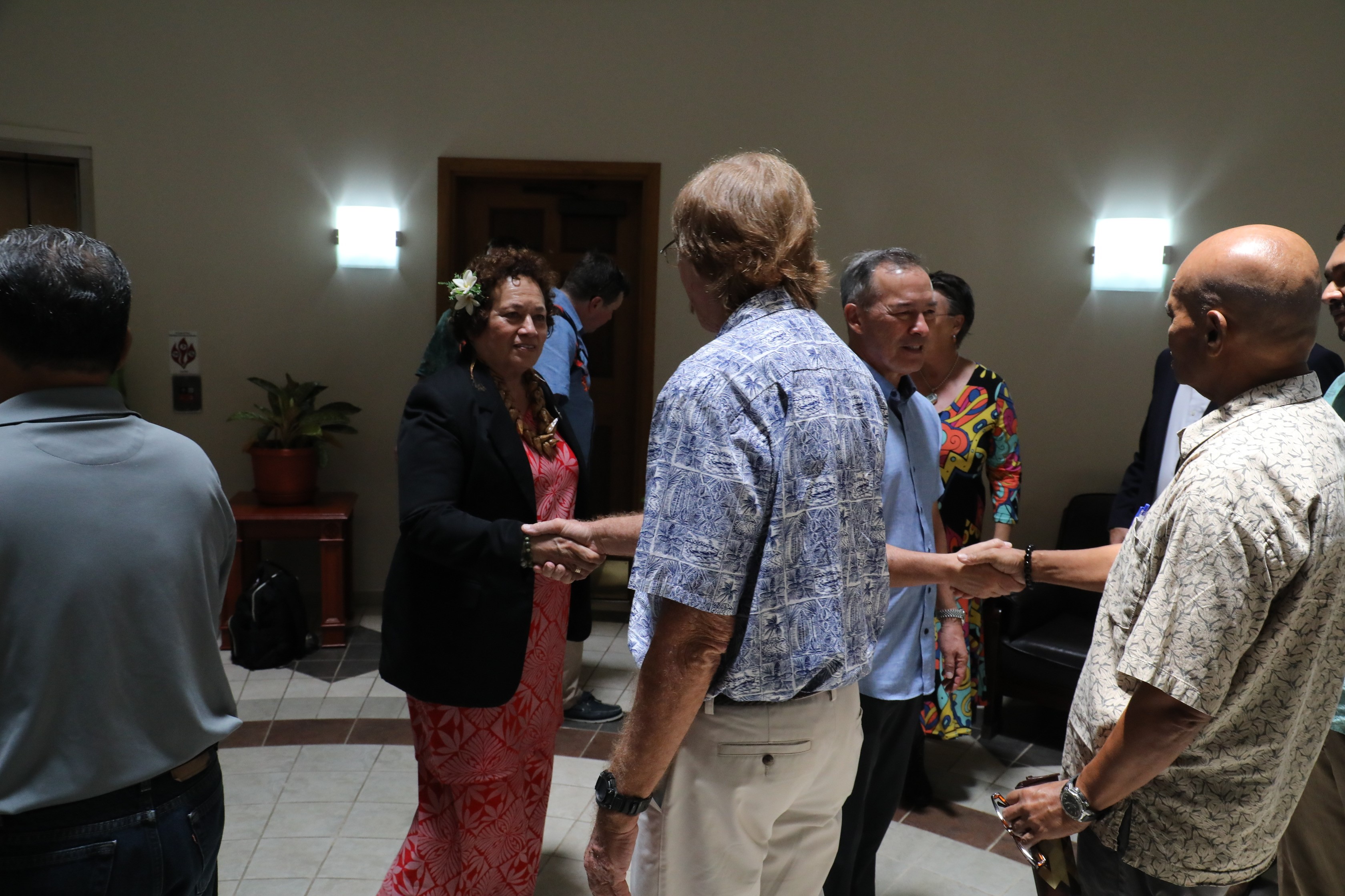 U.S. congressional delegation members meet with Palau President Surangel Whipps and his cabinet officials.
