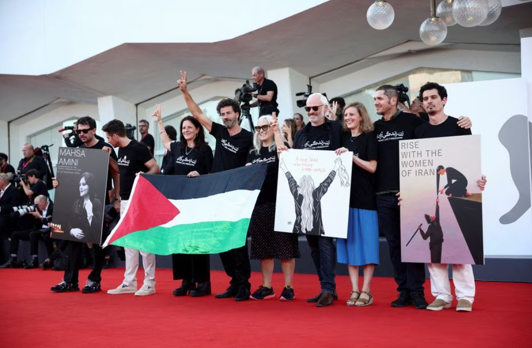  Jury President Damien Chazelle, jury members Gabriele Mainetti, Jane Campion, Laura Poitras, Saleh Bakri, Martin McDonagh, Mia Hansen-Love, Santiago Mitre at the 80th Venice Film Festival in Venice, Italy, Sept. 2, 2023.