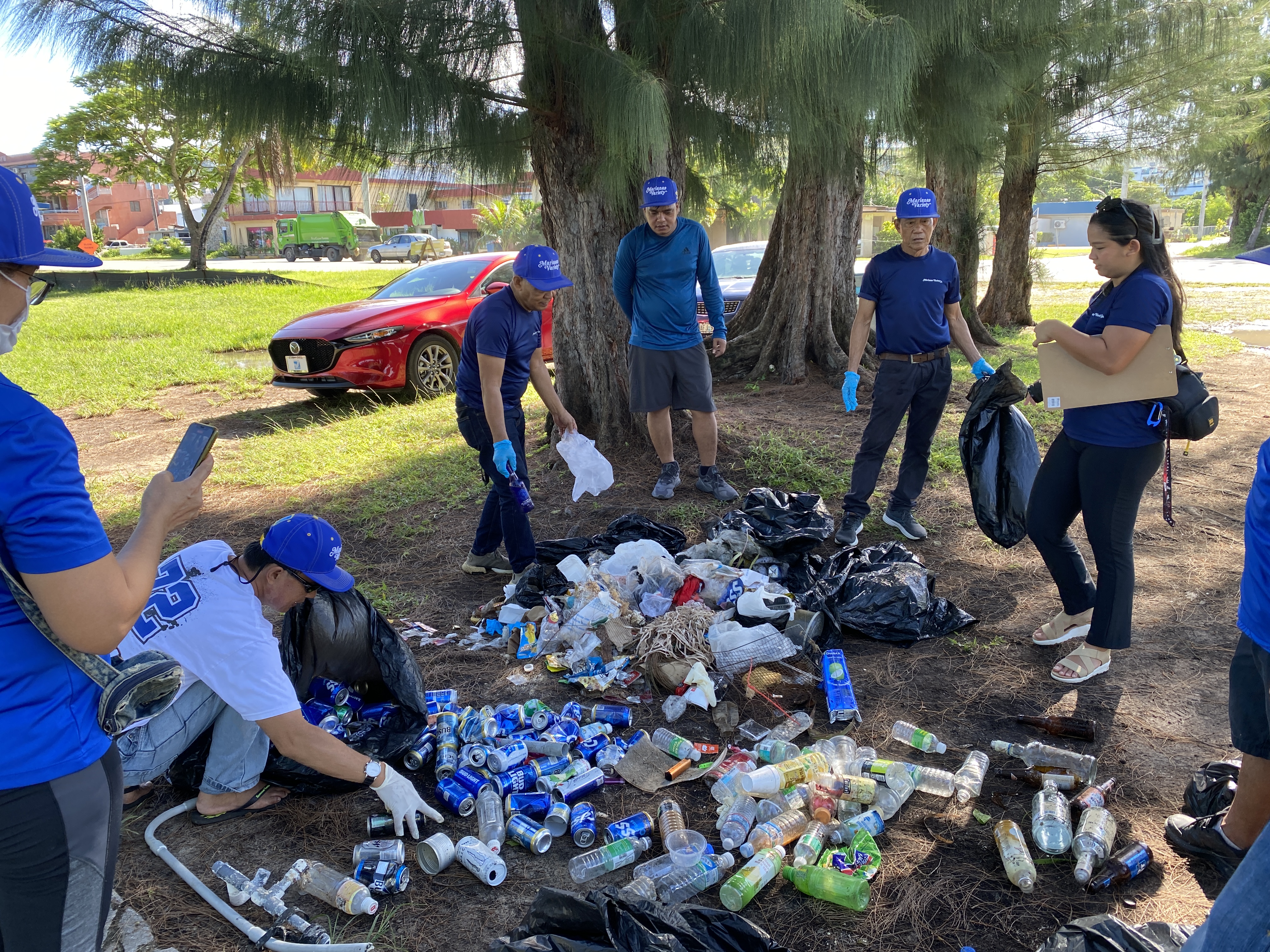 After their cleanup, the Marianas Variety staff recorded the kinds of trash they collected.