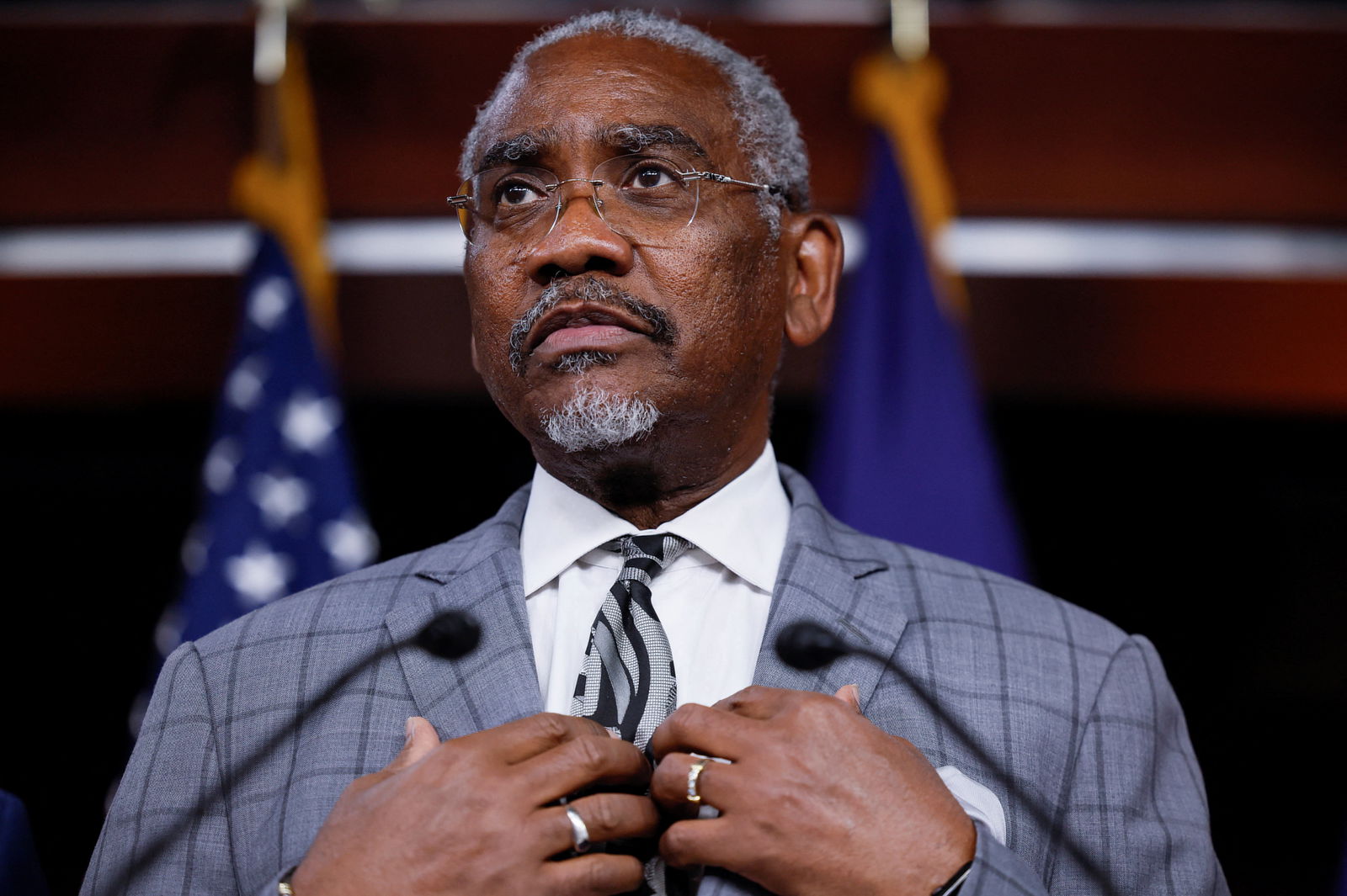 U.S. Representative Gregory Meeks (D-NY), Chairman of the House Committee on Foreign Affairs, answers questions during a news conference about the recent Congressional delegation trip to the Indo-Pacific region, on Capitol Hill in Washington, U.S., August 10, 2022. 