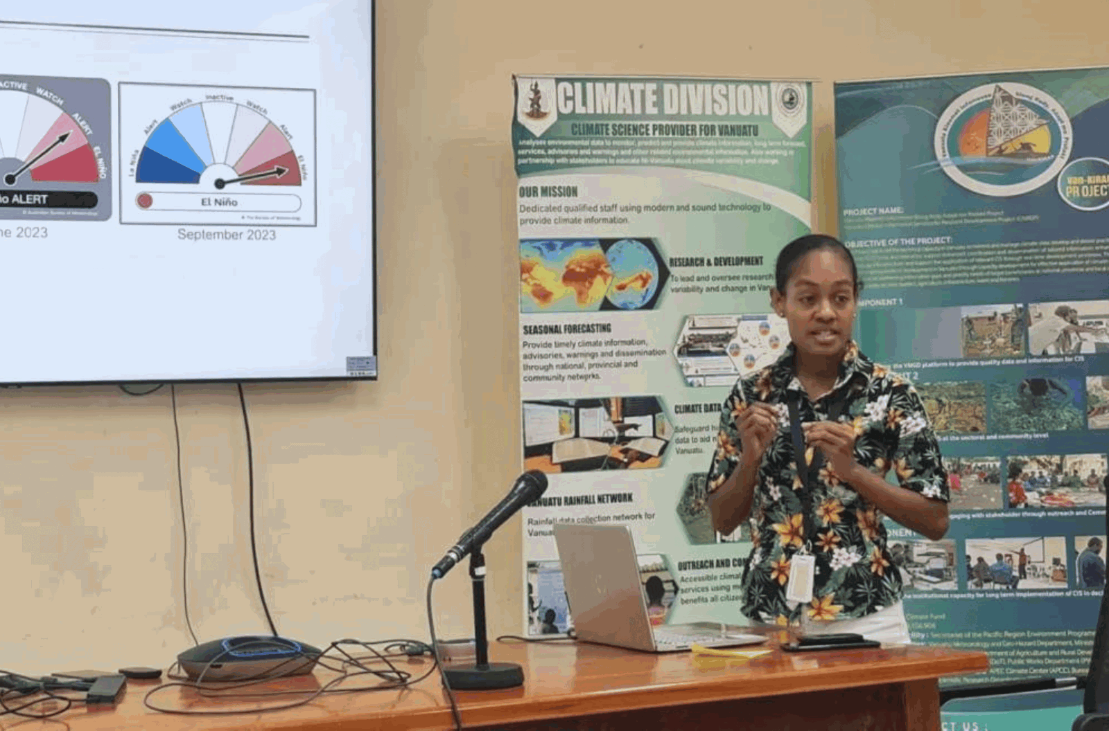 The Vanuatu Meteorology and Geo-Hazard Department's Principal Scientific Officer under the Climate Services, Glenda Pakoa, declaring Vanuatu is now under an El Nino weather event .