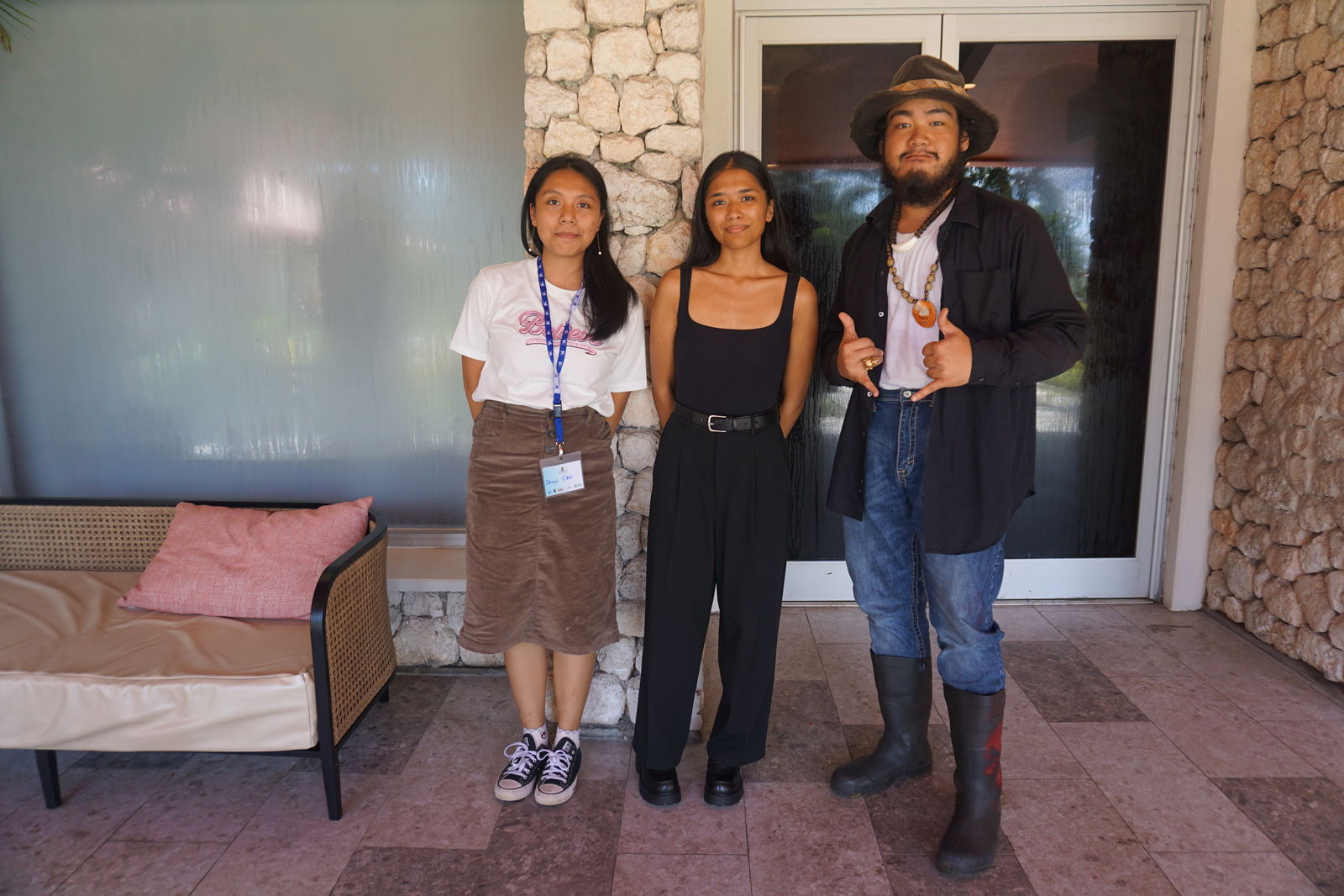 From left, Shuyi Cao, Kianna Reyes and Mark Pangelinan were among those who attended the 6th Marianas History Conference