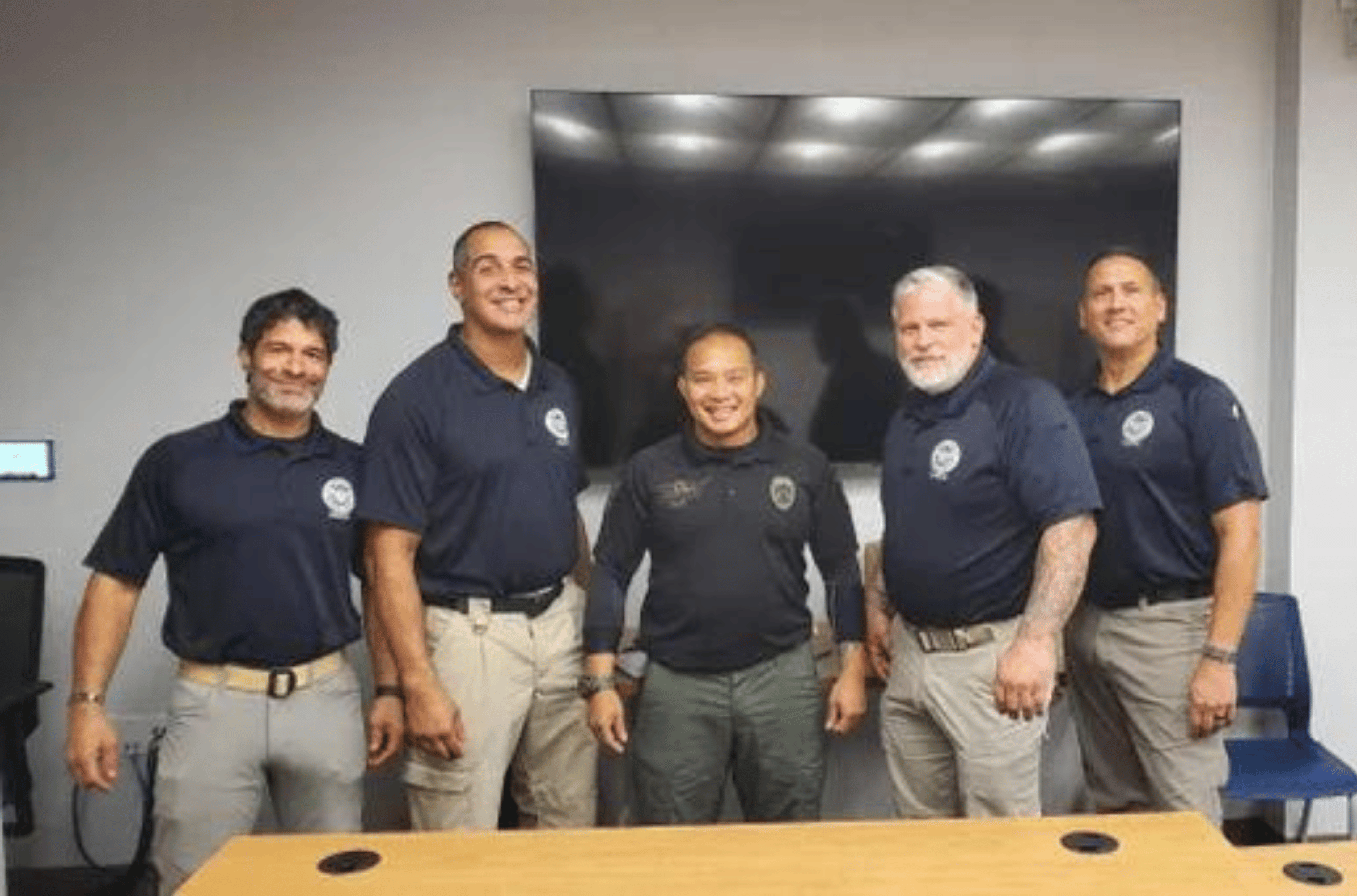 Department of Agriculture Conservation Officer Chana Thol, center, graduated recently from the Law Enforcement Control Tactics Instructor Program conducted in Delaware. From left: Senior instructor Mike DeLatorre, senior instructor Derek Sierre, Guam Conservation Officer Chana J. Thol, instructor Mike Rath and instructor Shane Reichenberg. 