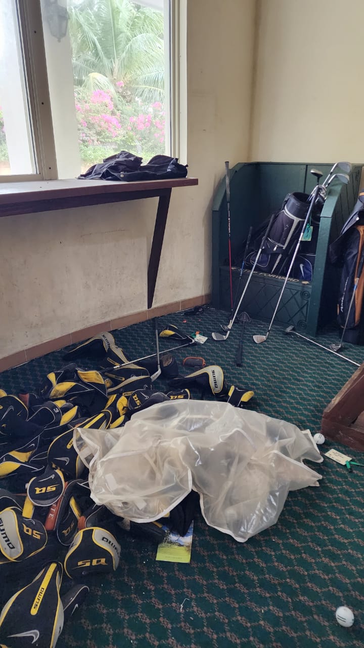 Some of Rota Resort's golf clubs are scattered in its pro shop.