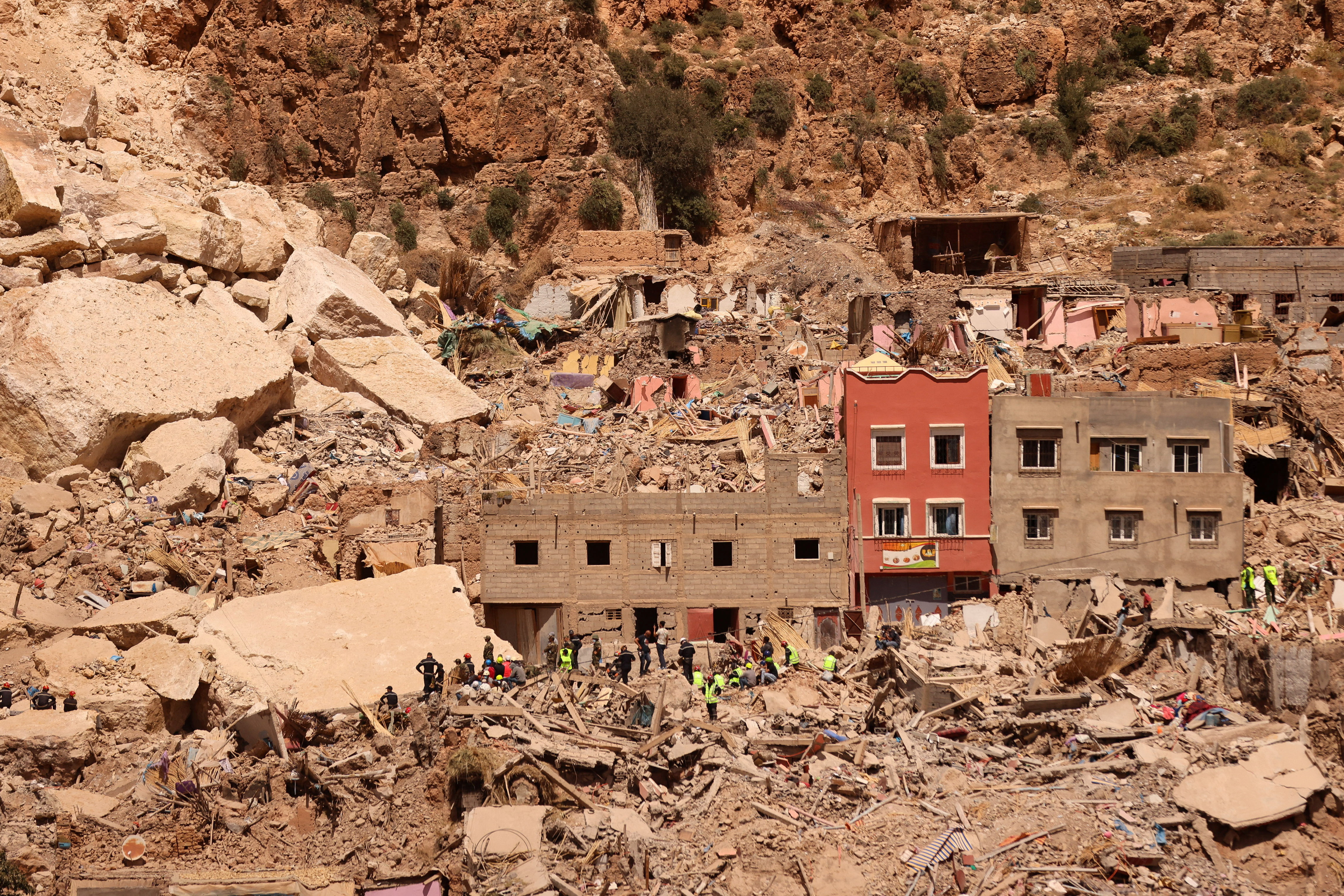 A view shows Imi N'Tala village which was devastated by a deadly earthquake, in Morocco, September 14, 2023. 