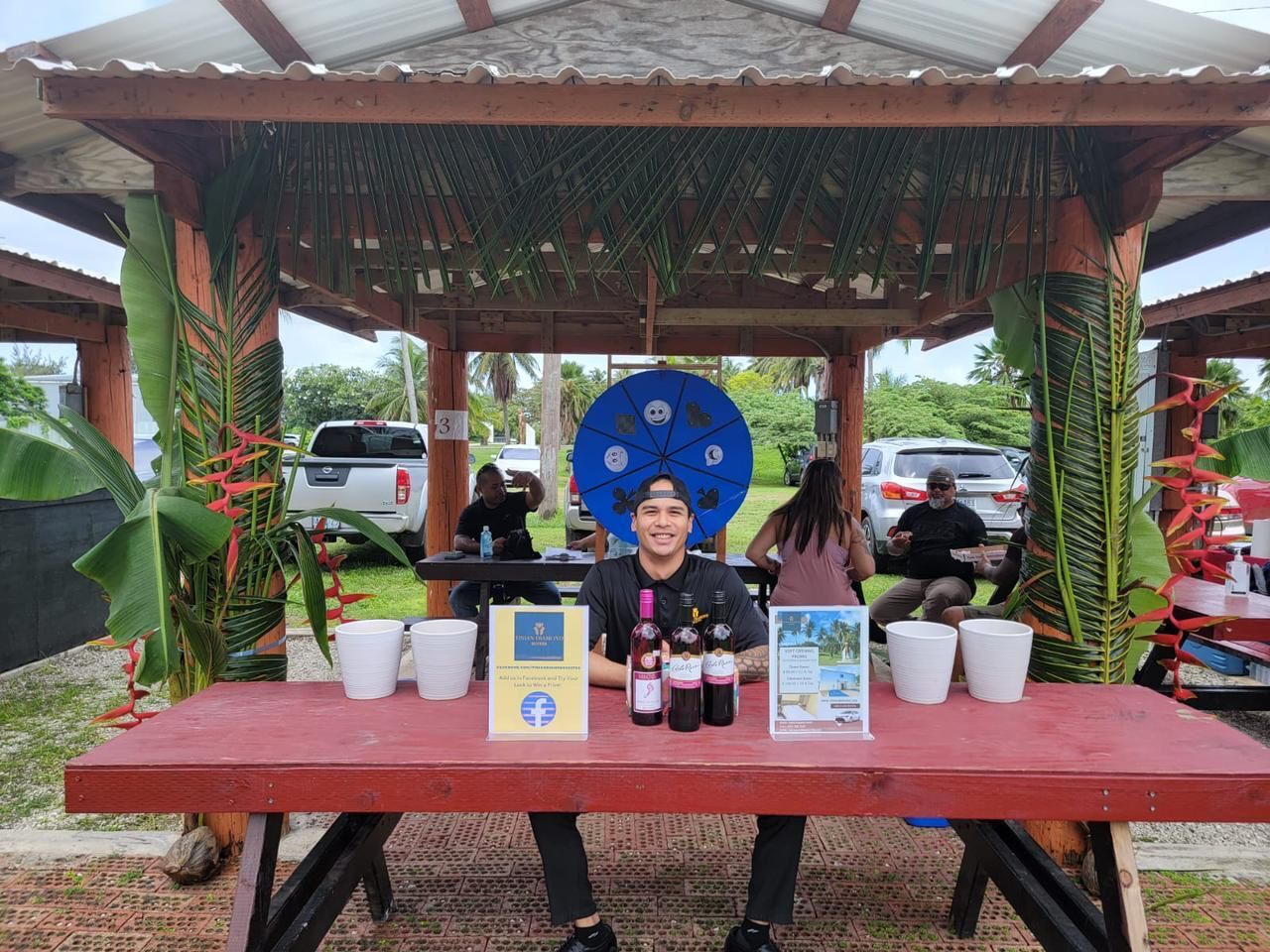 Slot Technician Eljan Quitugua manned the Tinian Diamond Suites’ spin-a -wheel at the municipal government’s Labor Day celebration on Tinian.