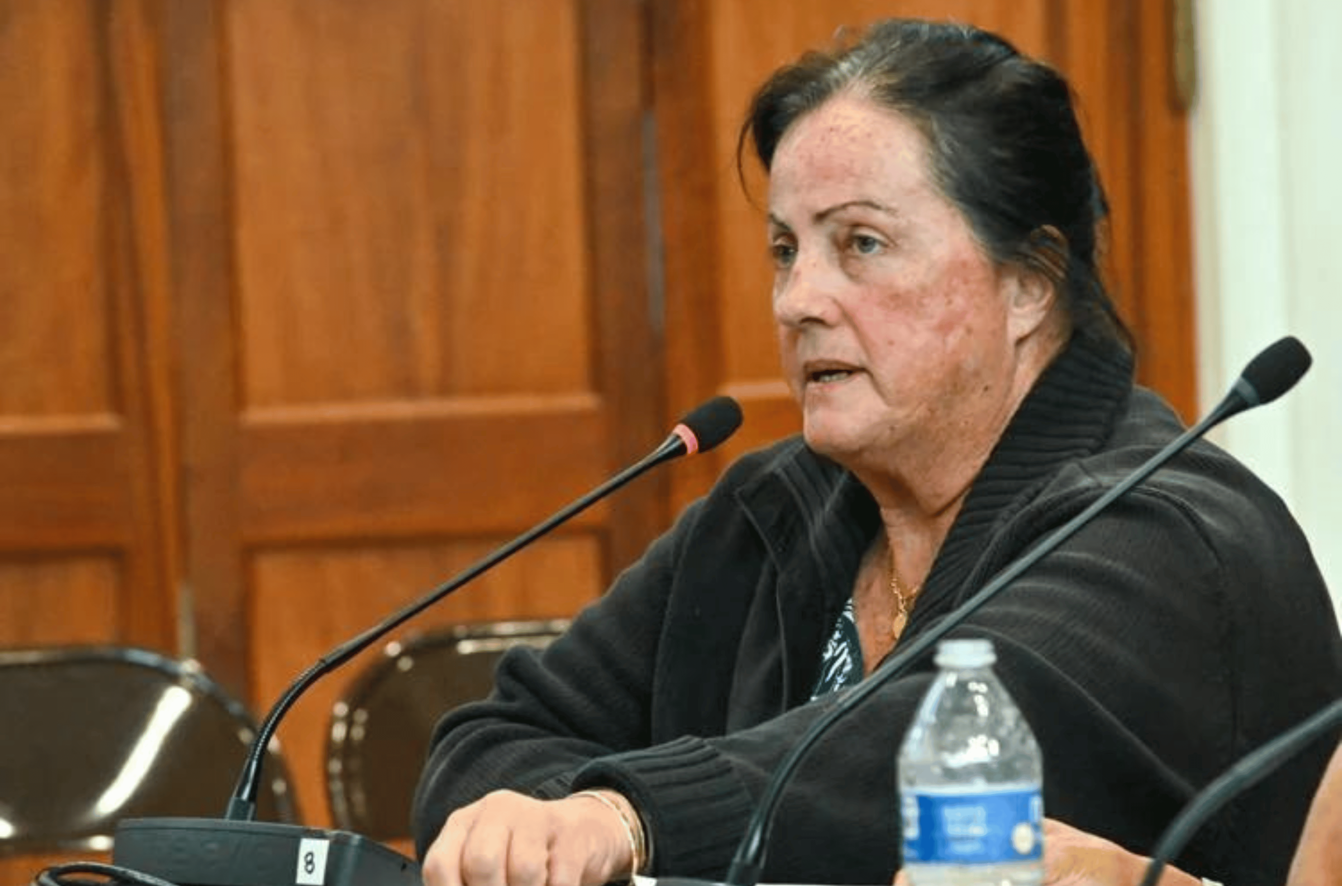 Sharon O'Mallan testifies against Bill 106-37(LS) and Bill 111-37(LS) during public hearings Wednesday, Sept. 13, 2023, at the Guam Congress Building in Hagåtña.