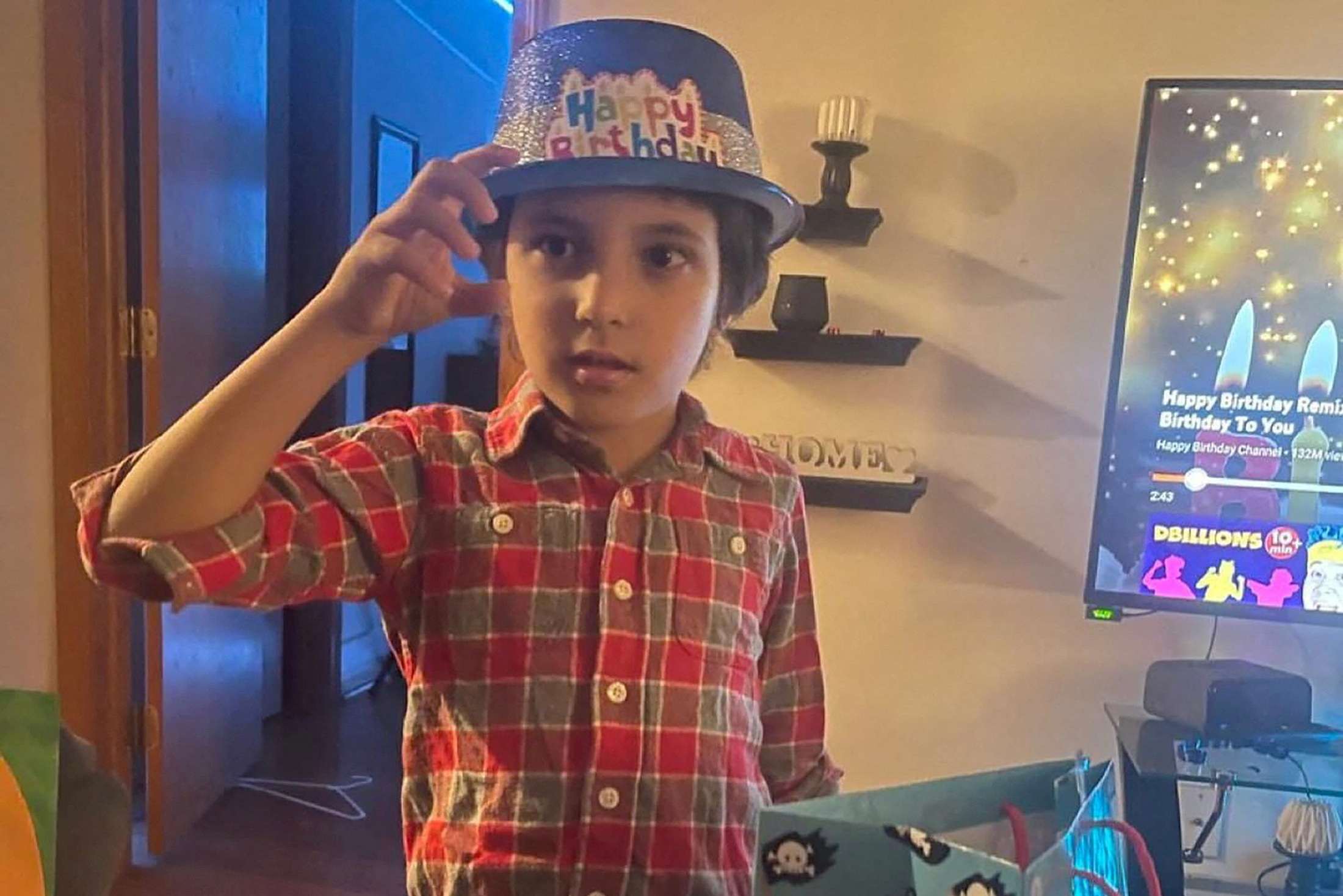 Wadea Al-Fayoume, 6, a Muslim boy who according to police was stabbed to death in an attack that targeted him and his mother for their religion and as a response to the ongoing conflict between Israel and Hamas, poses in an undated family photograph obtained by Reuters on October 15, 2023. 