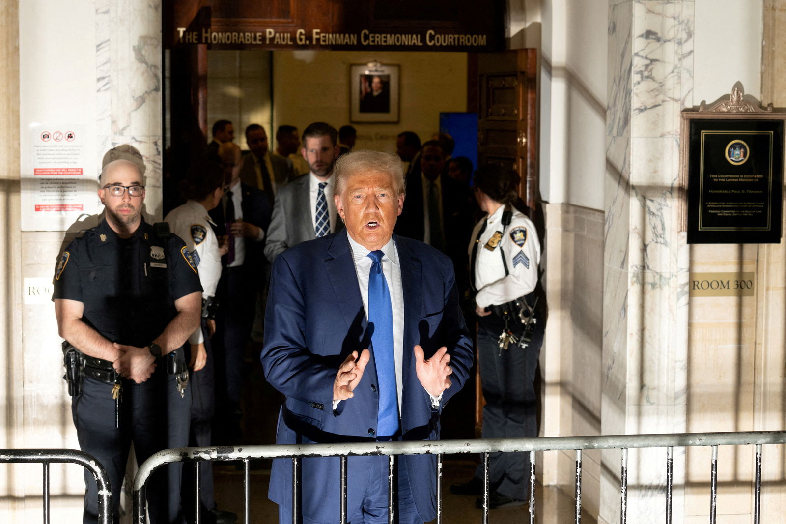 Former U.S. President Donald Trump attends the Trump Organization civil fraud trial, in New York State Supreme Court in the Manhattan borough of New York City, U.S., October 25, 2023. 