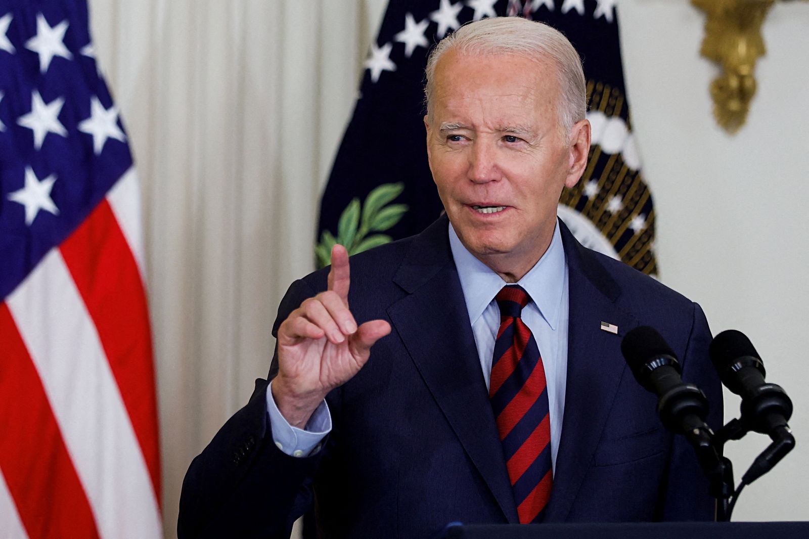 U.S. President Joe Biden delivers remarks on healthcare coverage and the economy, at the White House in Washington, U.S. July 7, 2023. 