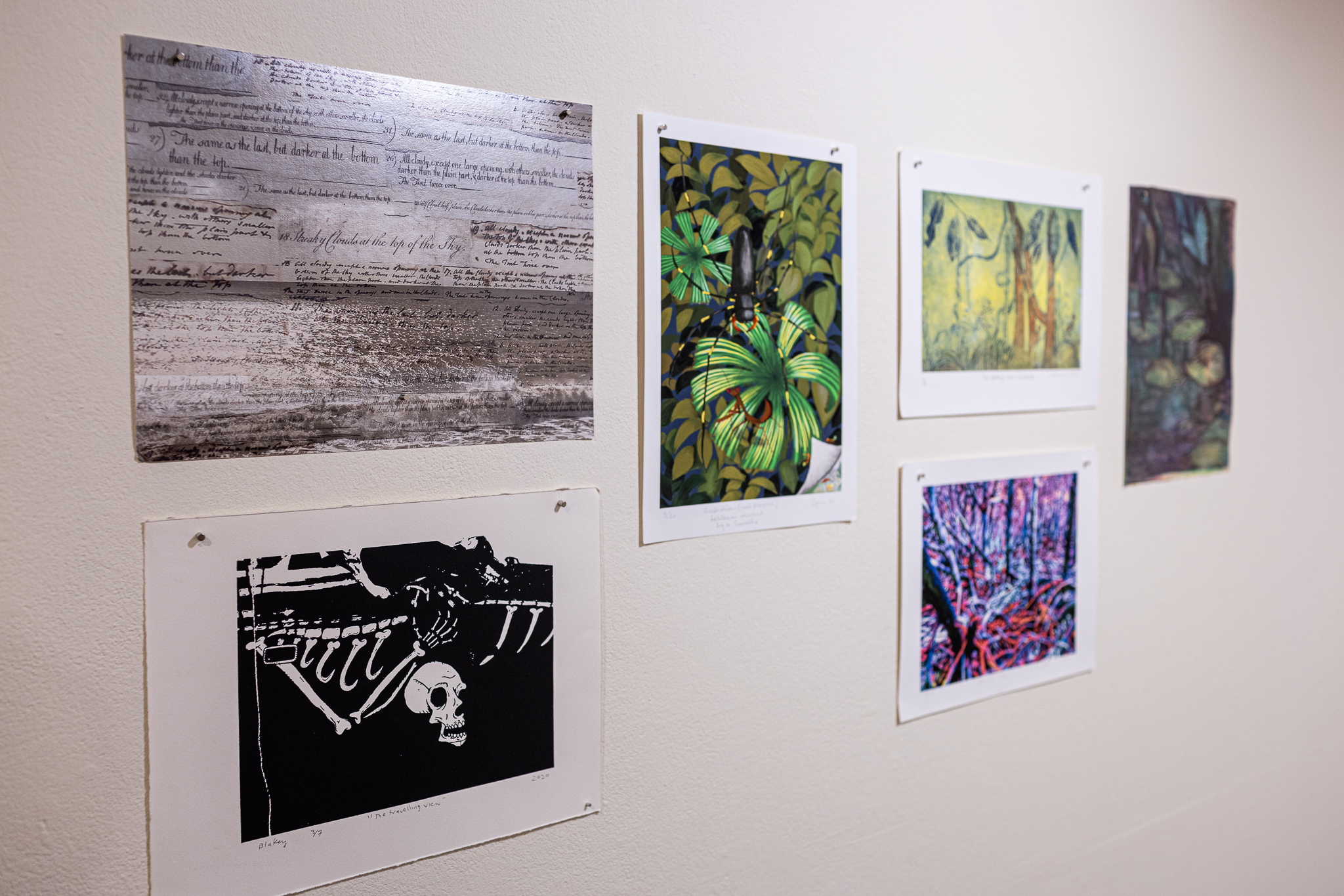 Various forms of printed art are on display at the Isla Center for the Arts at the University of Guam, which hosts two international traveling exhibitions through Friday, November 17.