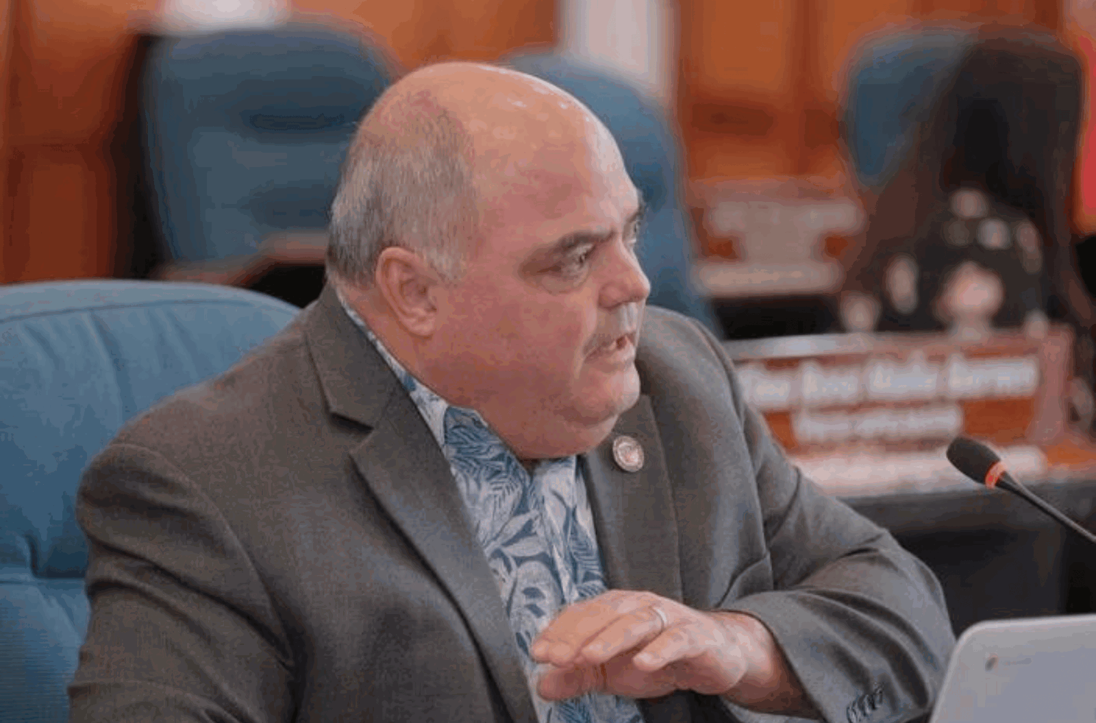 Sen. Chris Duenas speaks on Bill 173-37 during a regular session at the Guam Congress Building in Hagåtña on Friday, Oct. 27, 2023.   